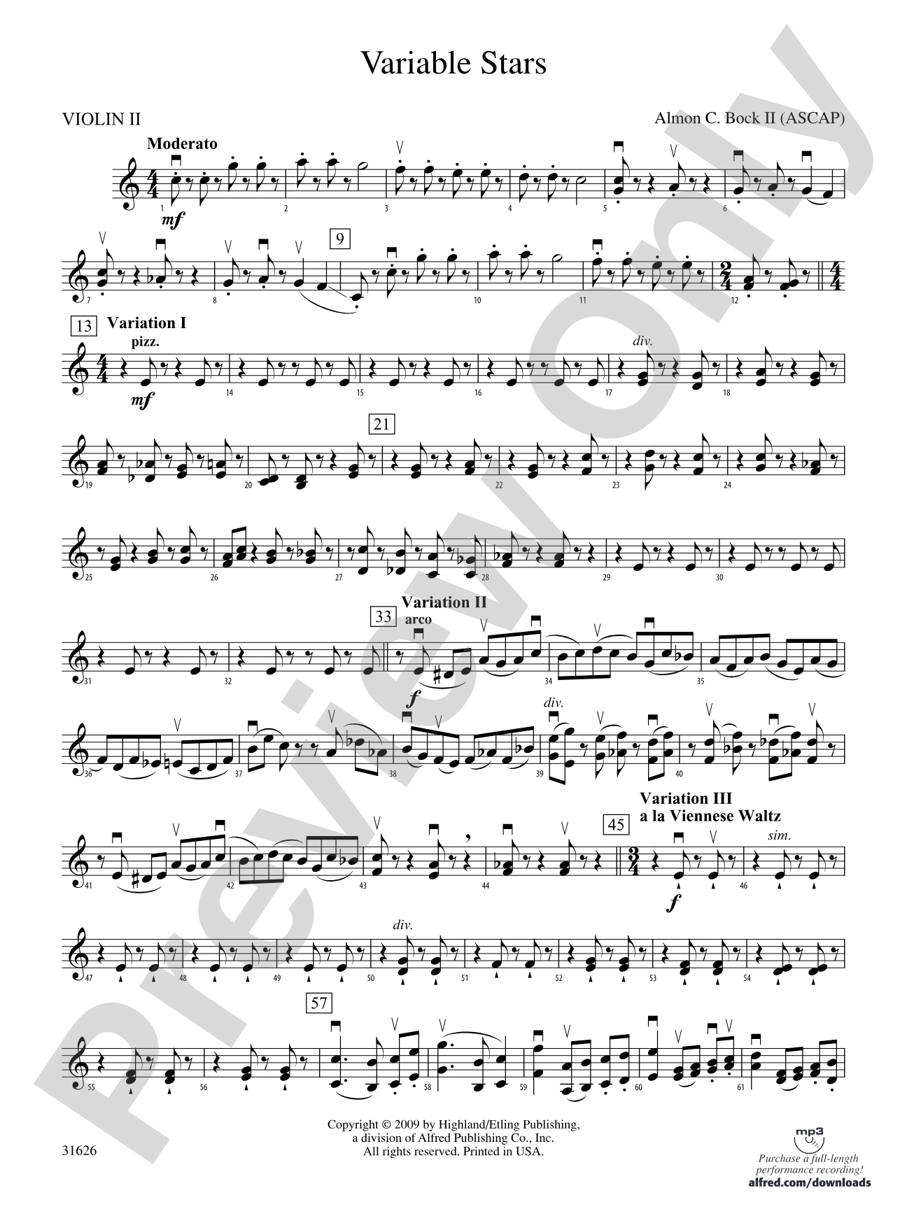 Variable Stars: 2nd Violin