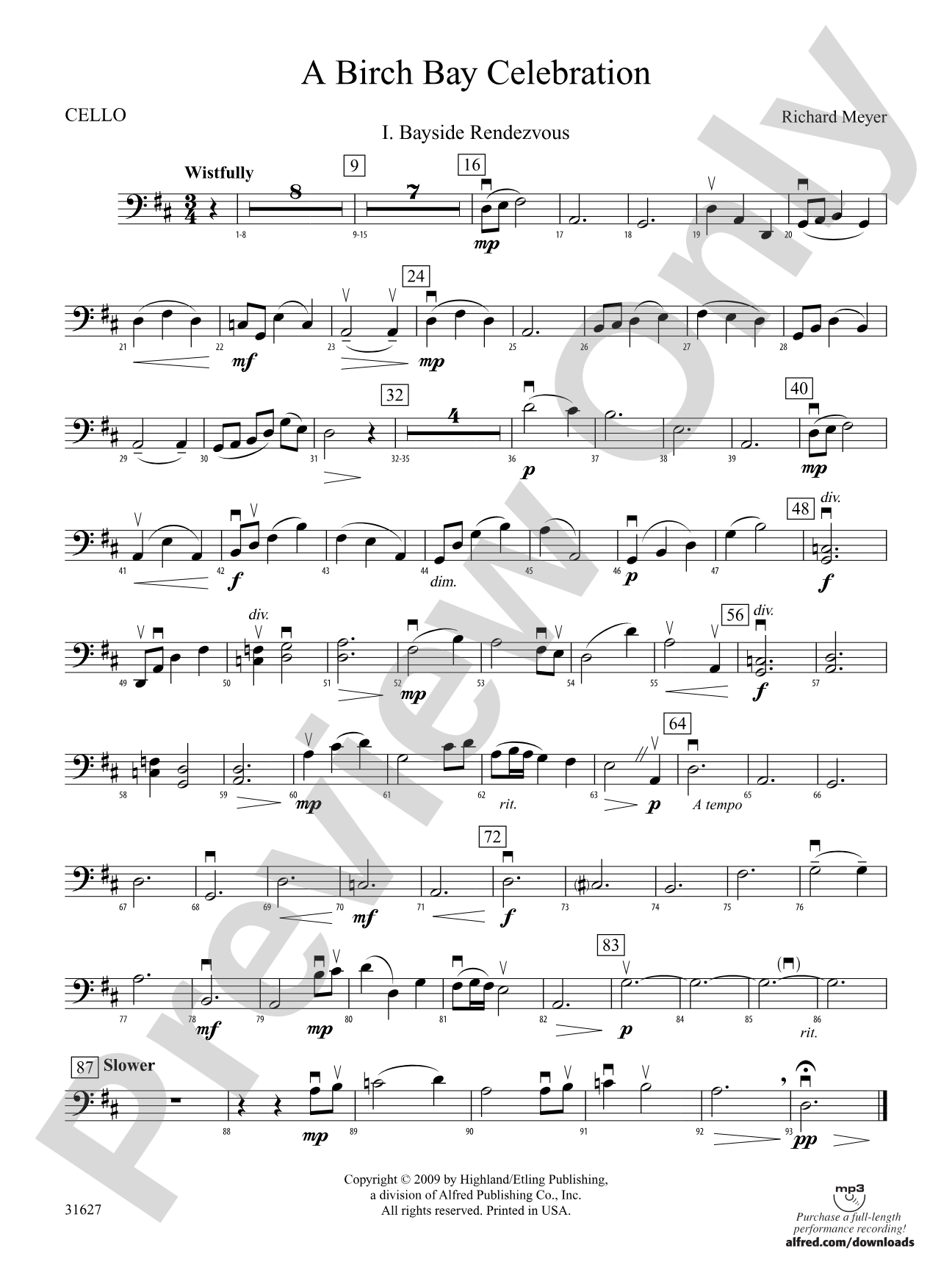A Birch Bay Celebration: Cello