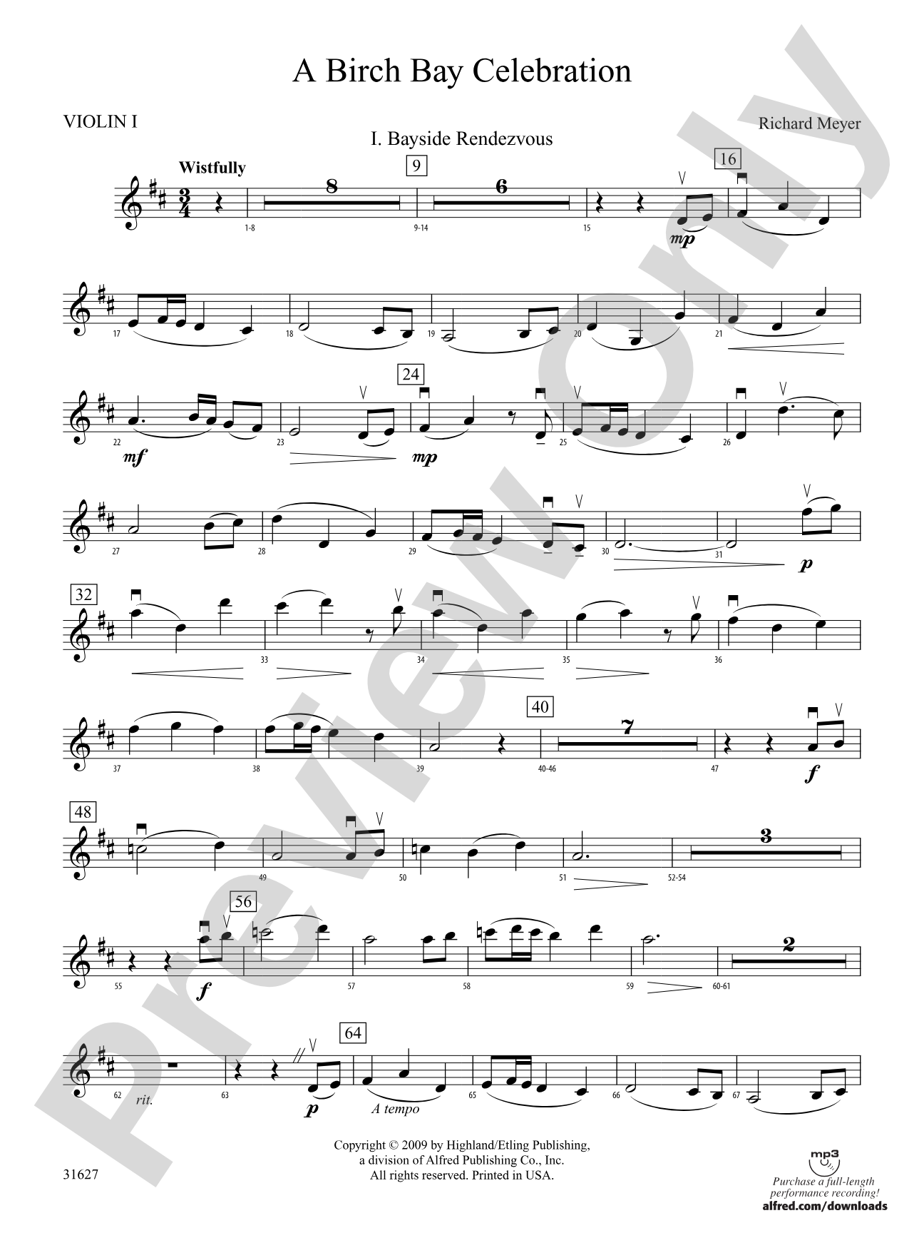 A Birch Bay Celebration: 1st Violin