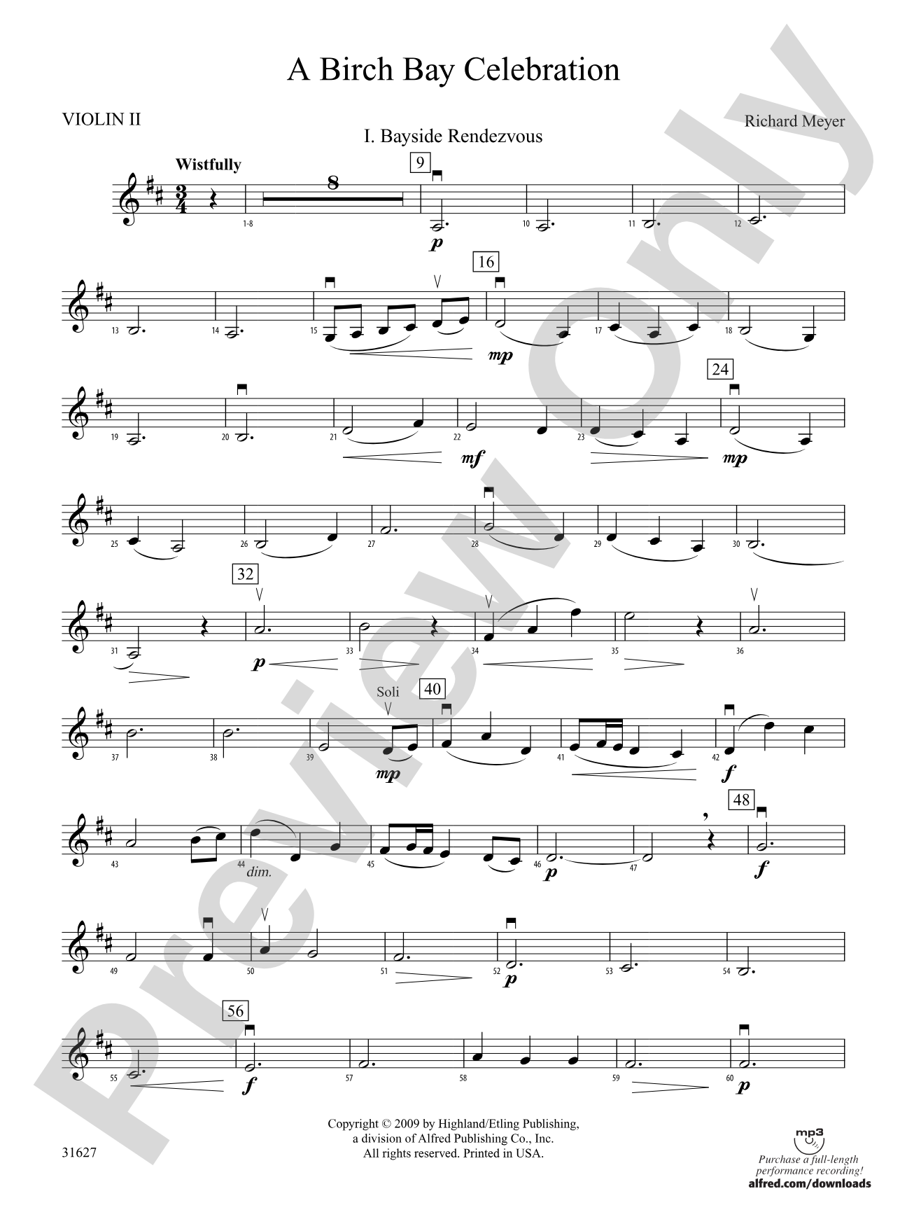 A Birch Bay Celebration: 2nd Violin