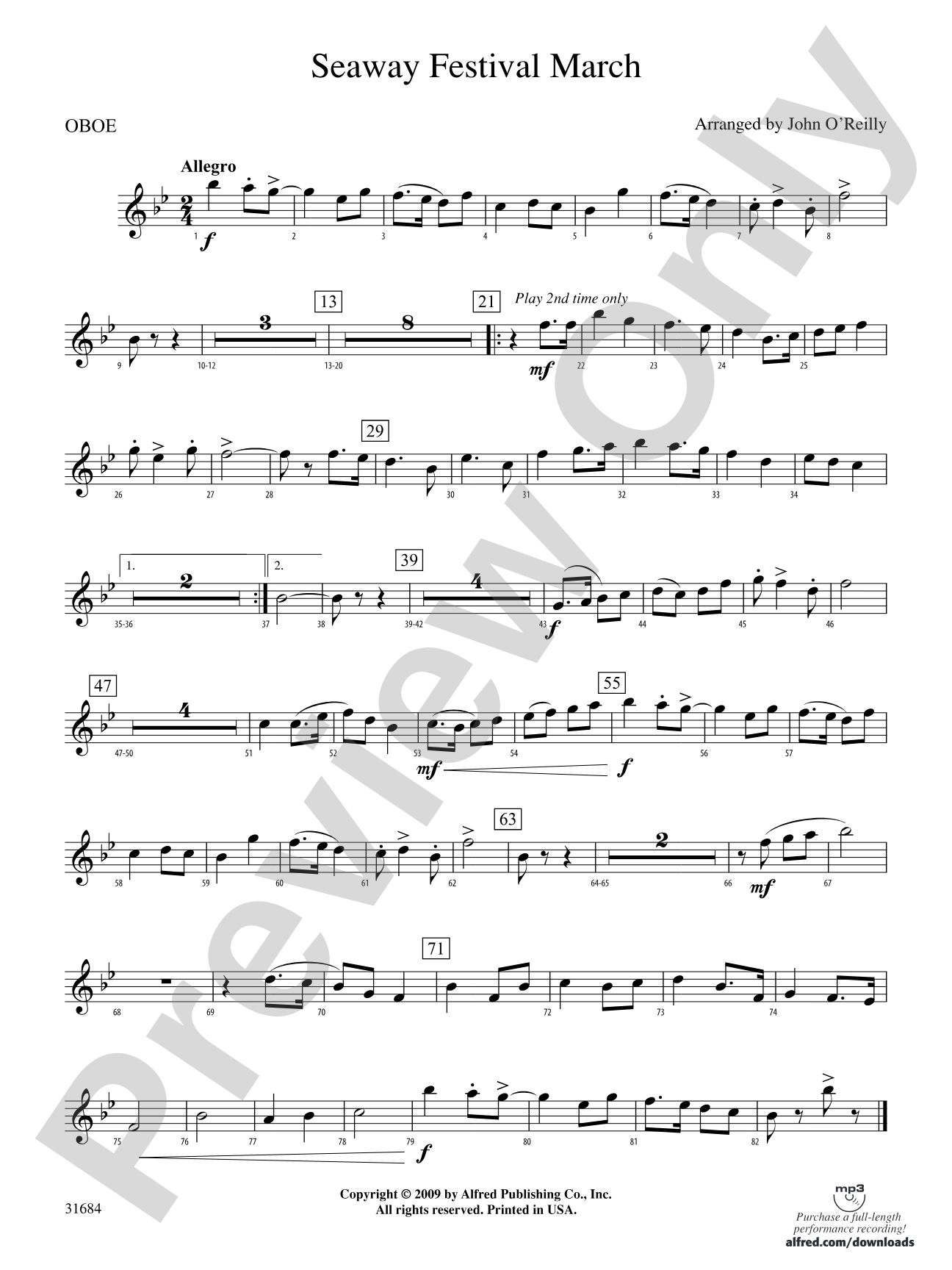 Seaway Festival March: Oboe