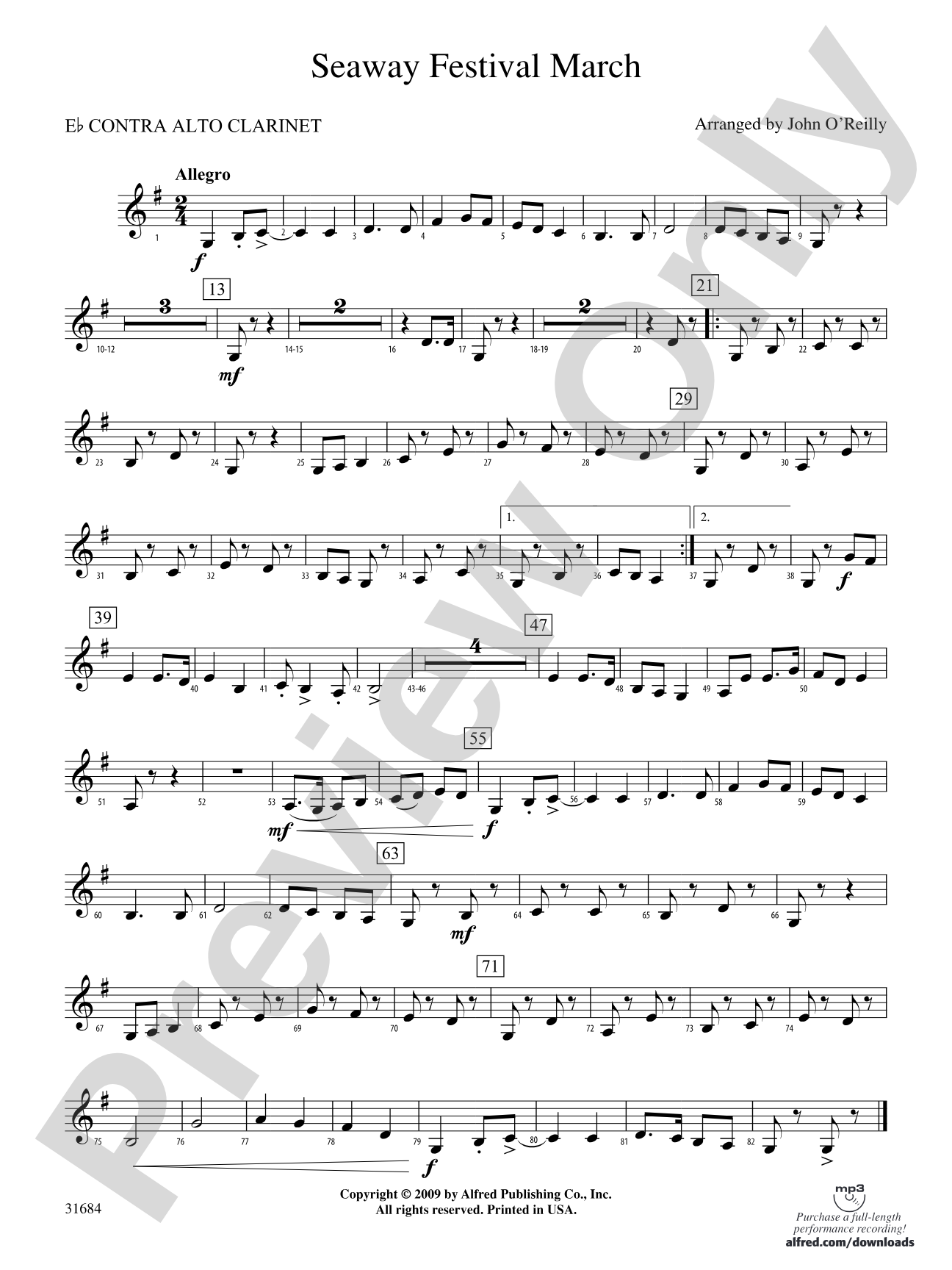 Seaway Festival March: (wp) E-flat Contrabass Clarinet