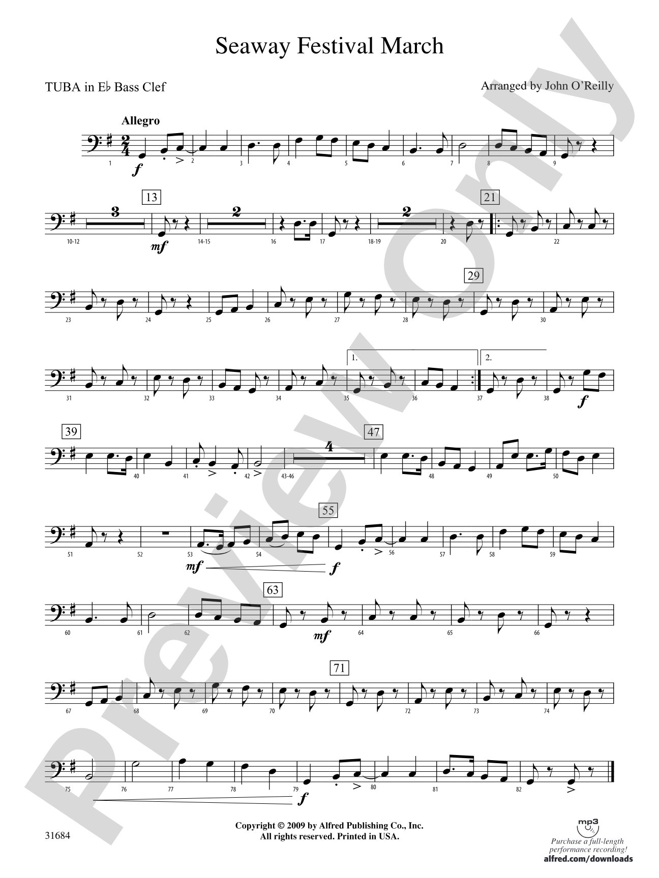 Seaway Festival March: (wp) E-flat Tuba B.C.