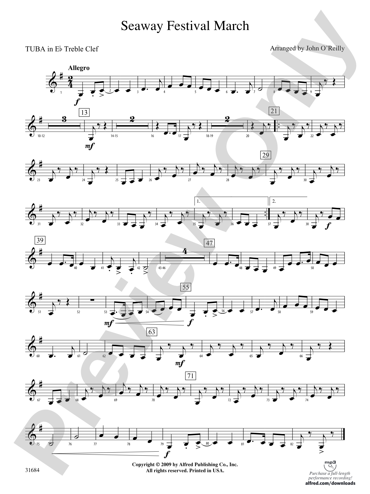Seaway Festival March: (wp) E-flat Tuba T.C.