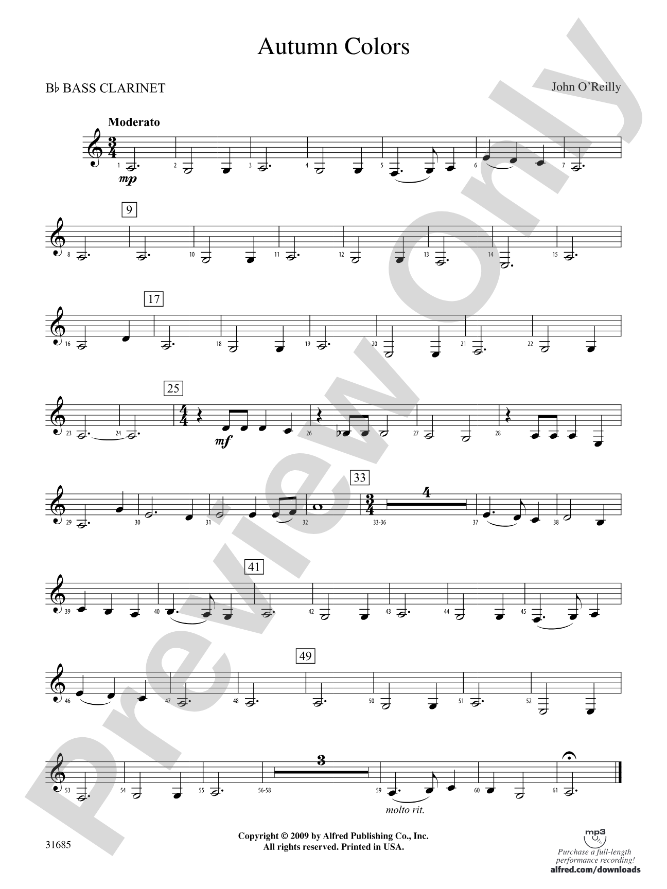 Autumn Colors: B-flat Bass Clarinet
