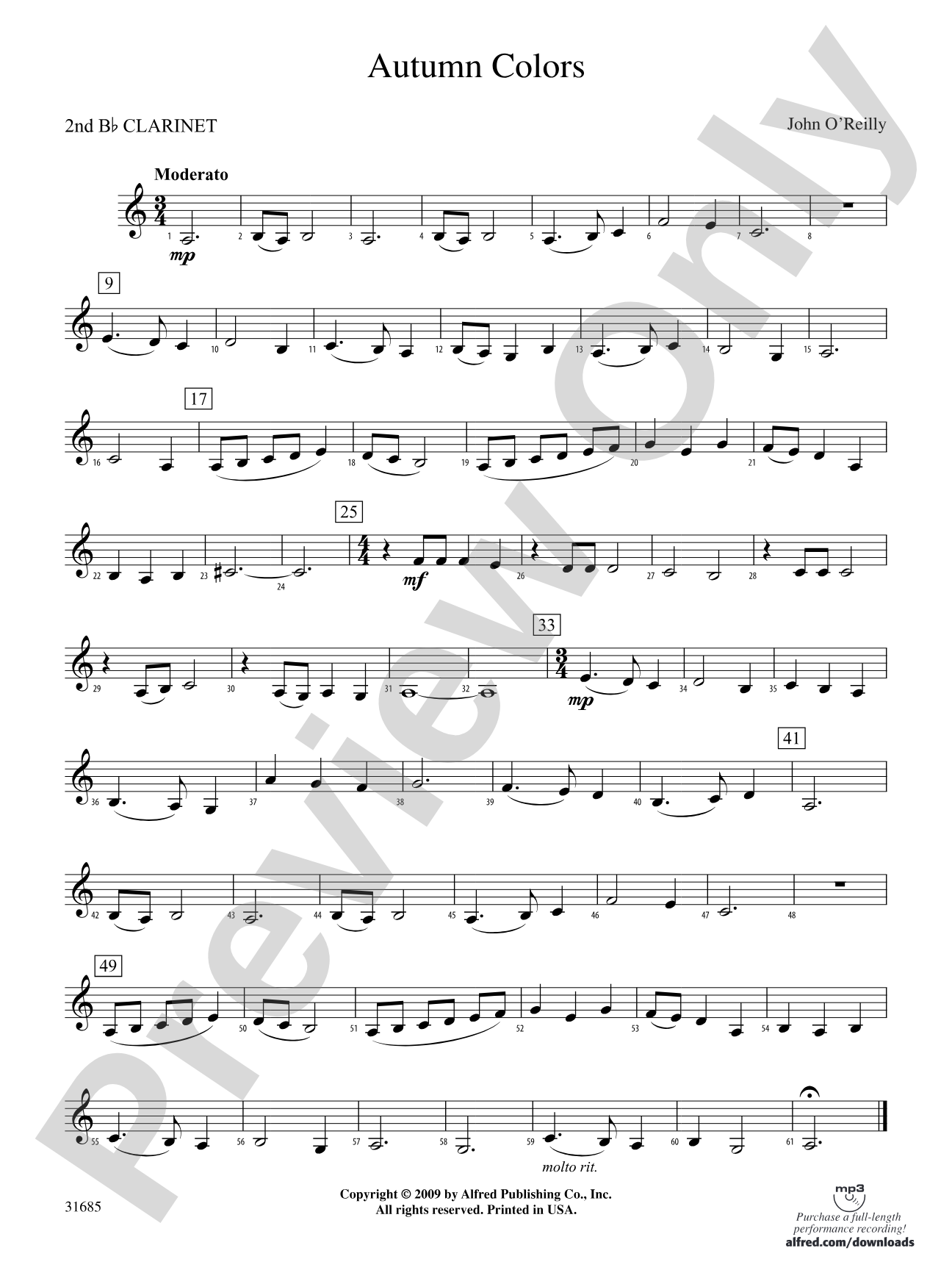 Autumn Colors: 2nd B-flat Clarinet