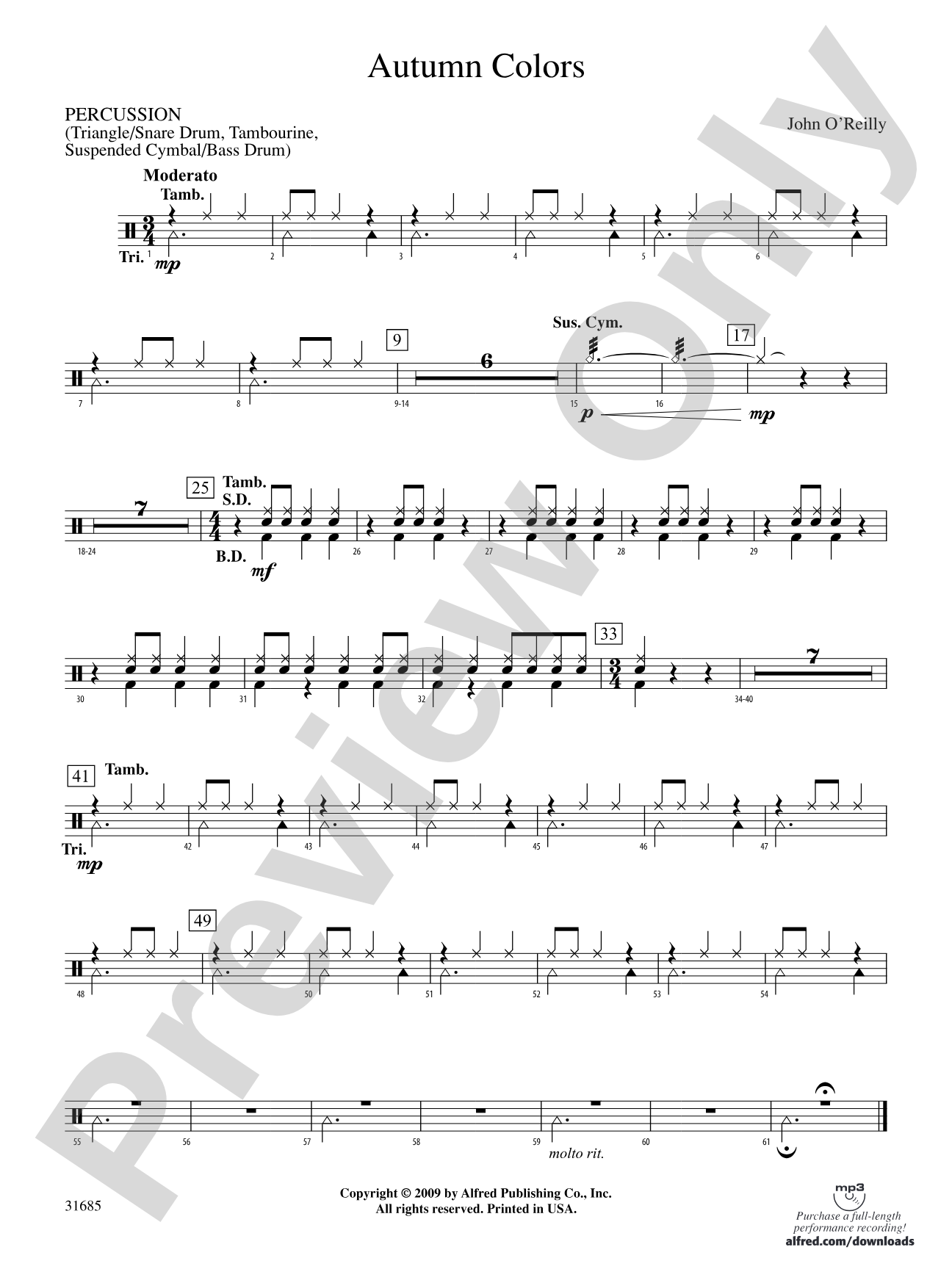 Autumn Colors: 1st Percussion