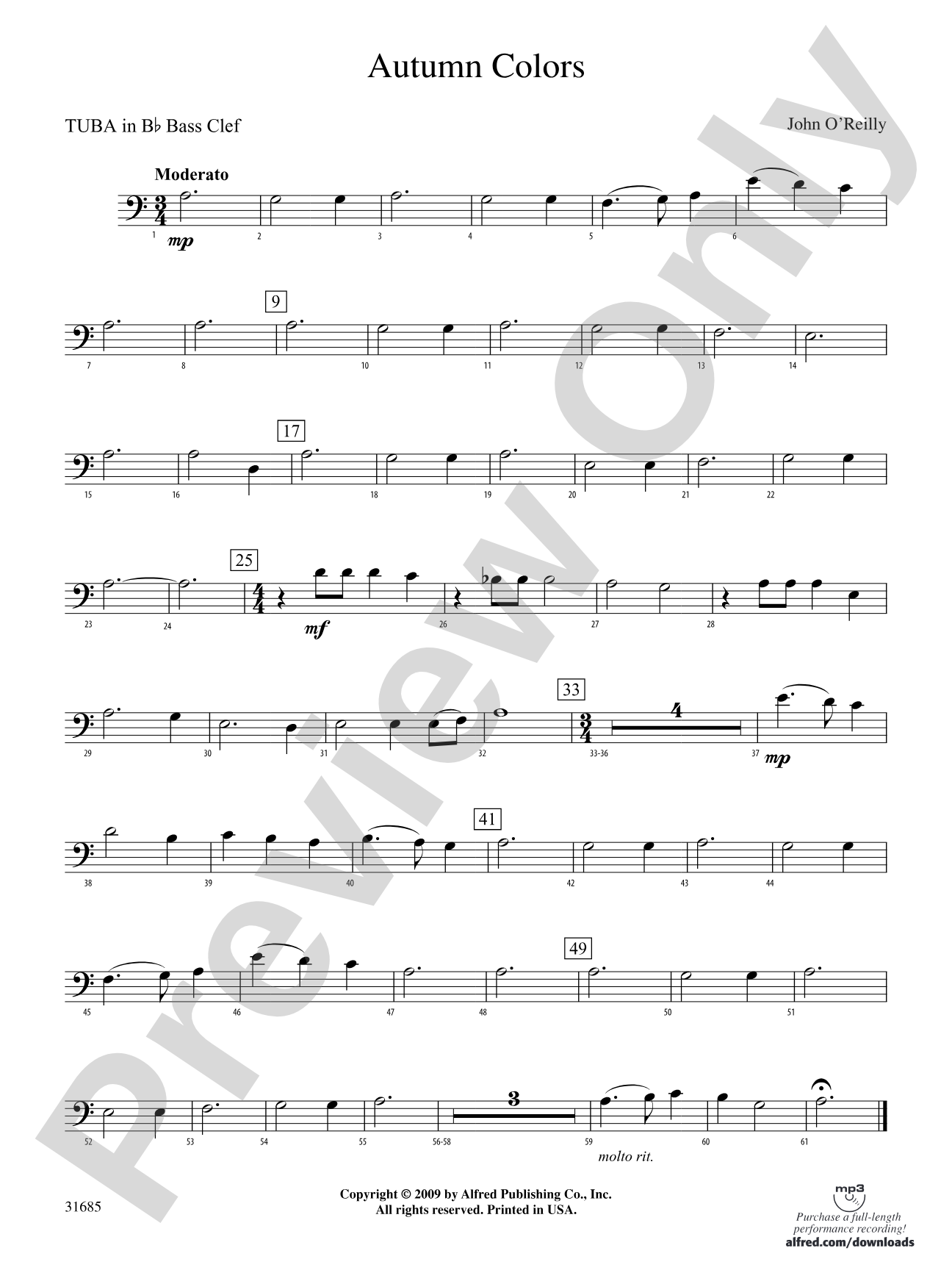 Autumn Colors: (wp) B-flat Tuba B.C.
