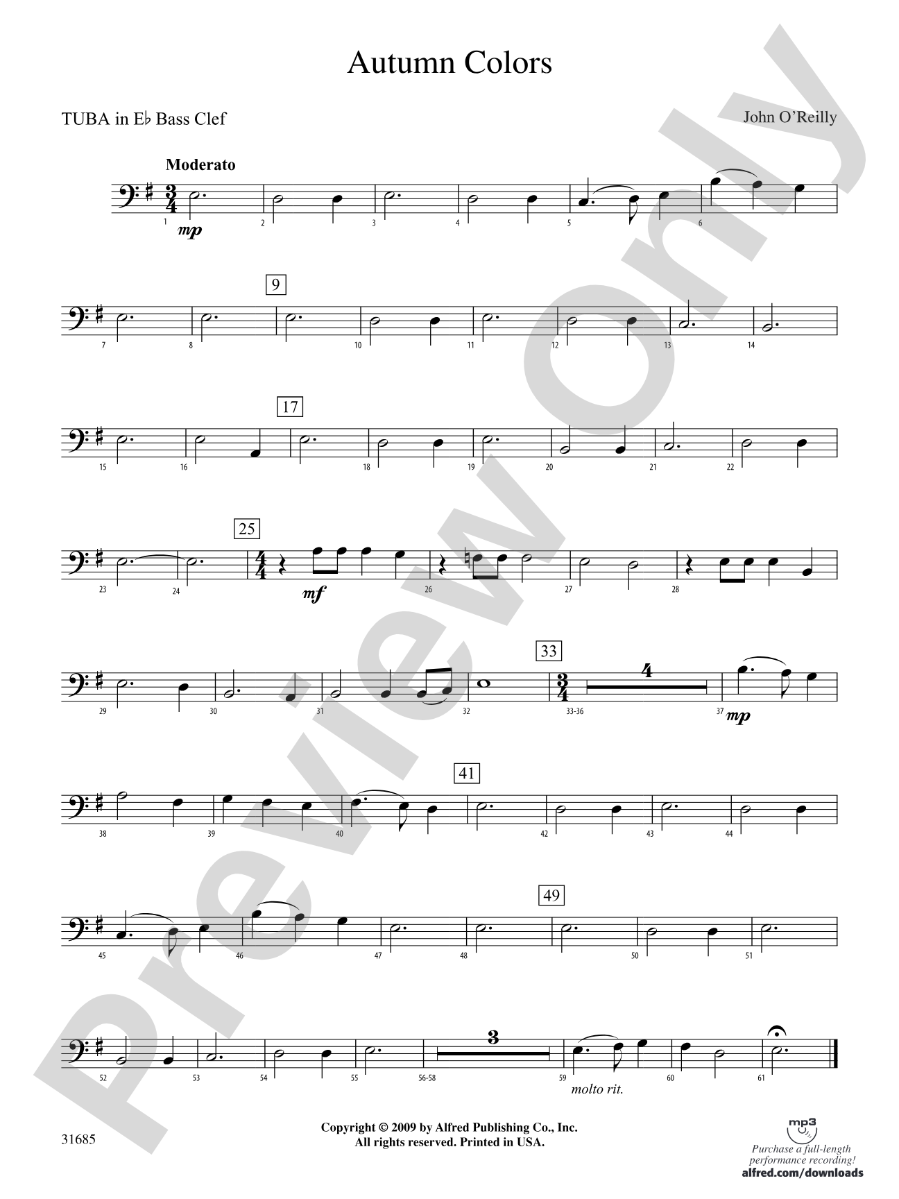Autumn Colors: (wp) E-flat Tuba B.C.