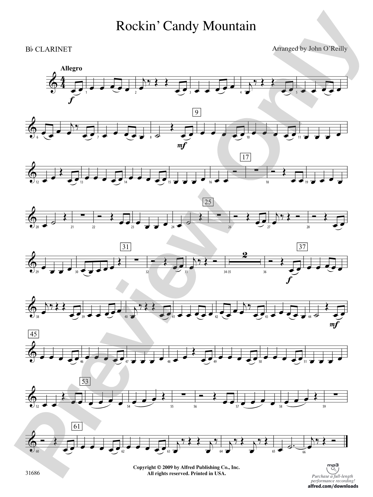 Rockin' Candy Mountain: 1st B-flat Clarinet