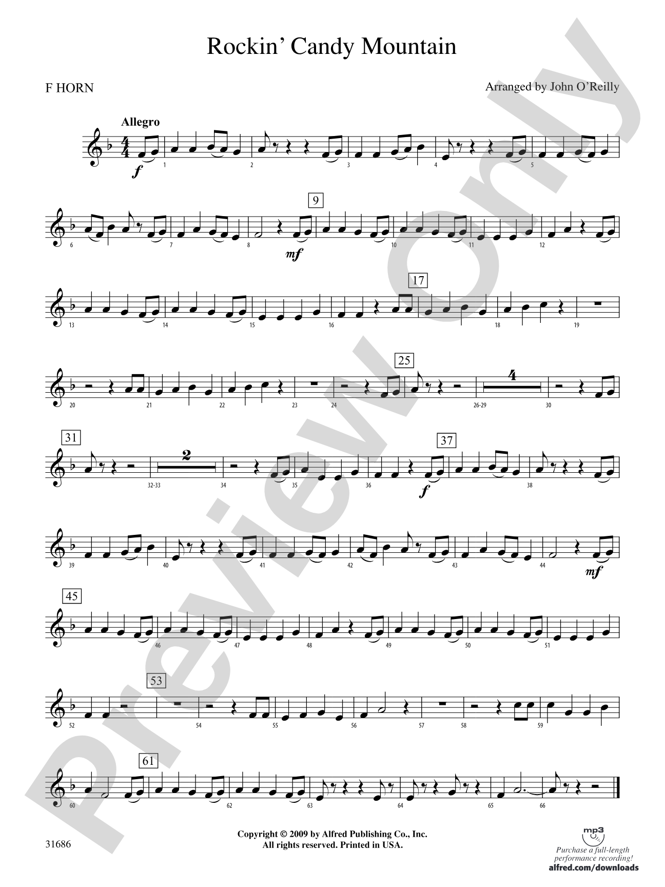 Rockin' Candy Mountain: 1st F Horn