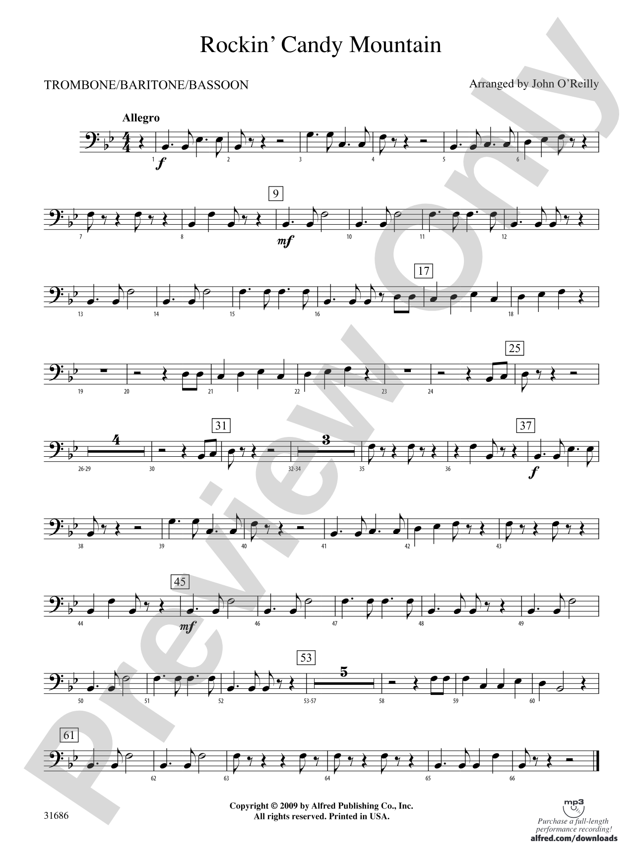 Rockin' Candy Mountain: 1st Trombone