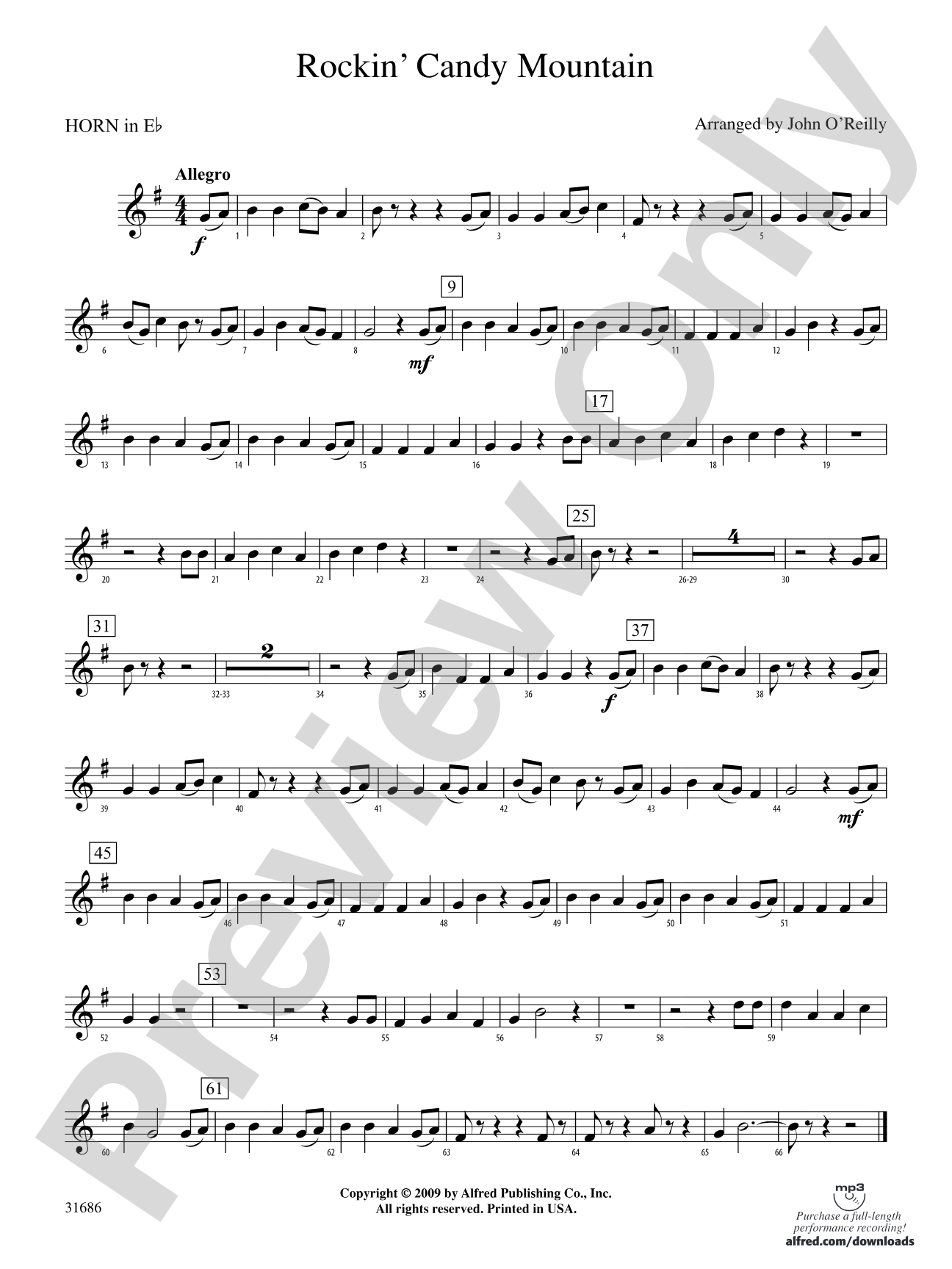 Rockin' Candy Mountain: (wp) 1st Horn in E-flat