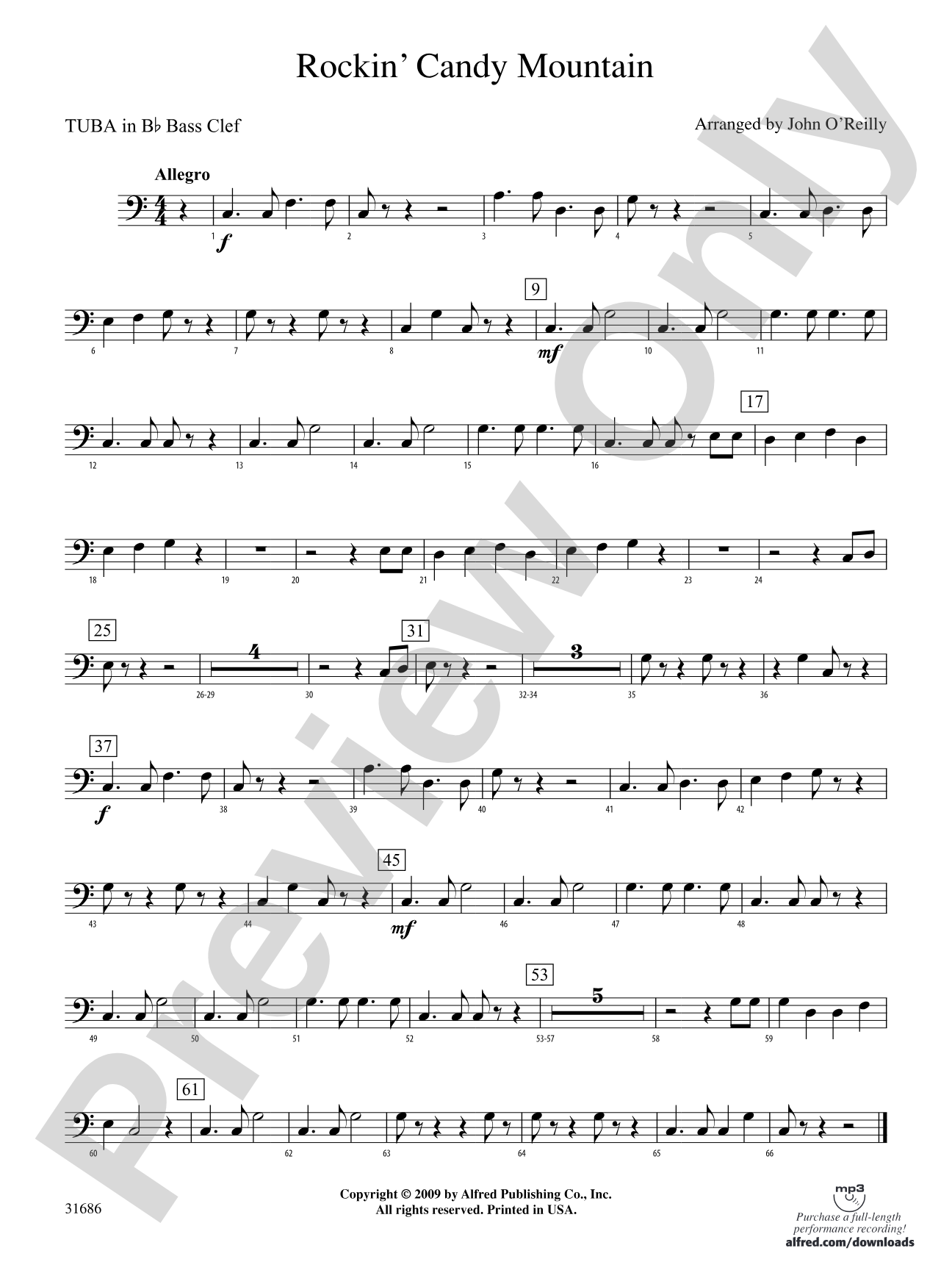 Rockin' Candy Mountain: (wp) B-flat Tuba B.C.