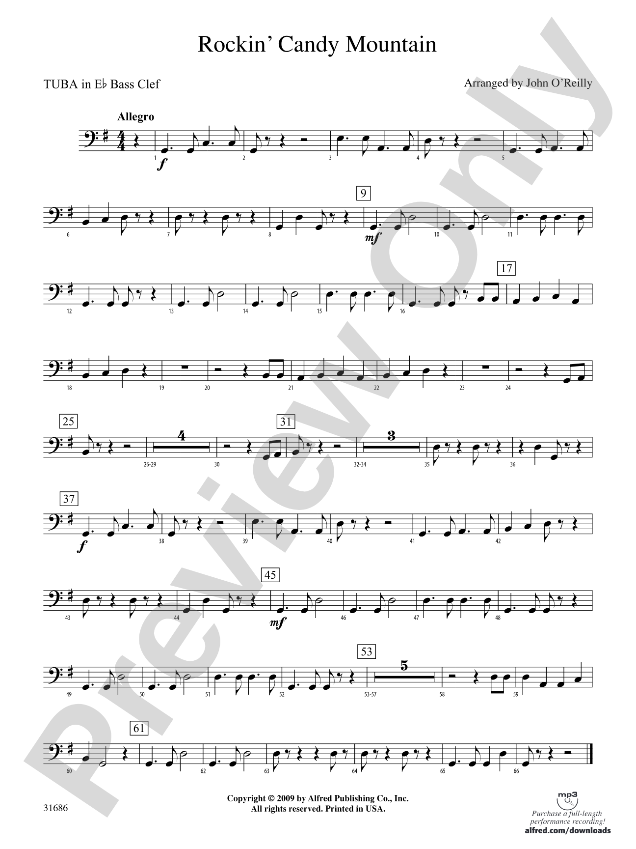 Rockin' Candy Mountain: (wp) E-flat Tuba B.C.