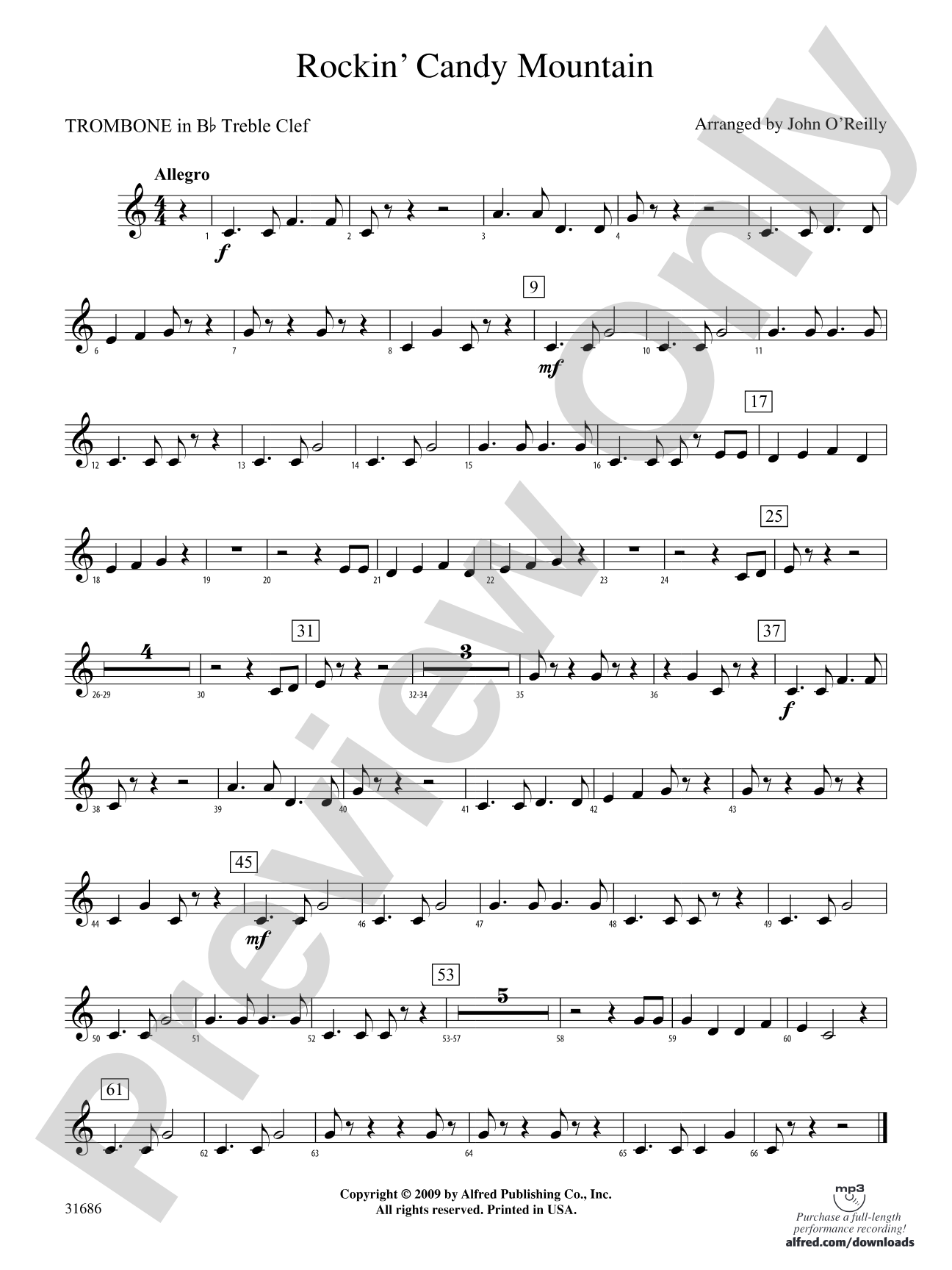 Rockin' Candy Mountain: (wp) 1st B-flat Trombone T.C.