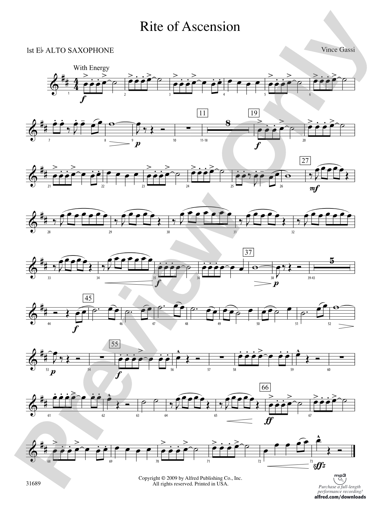 Rite of Ascension: E-flat Alto Saxophone