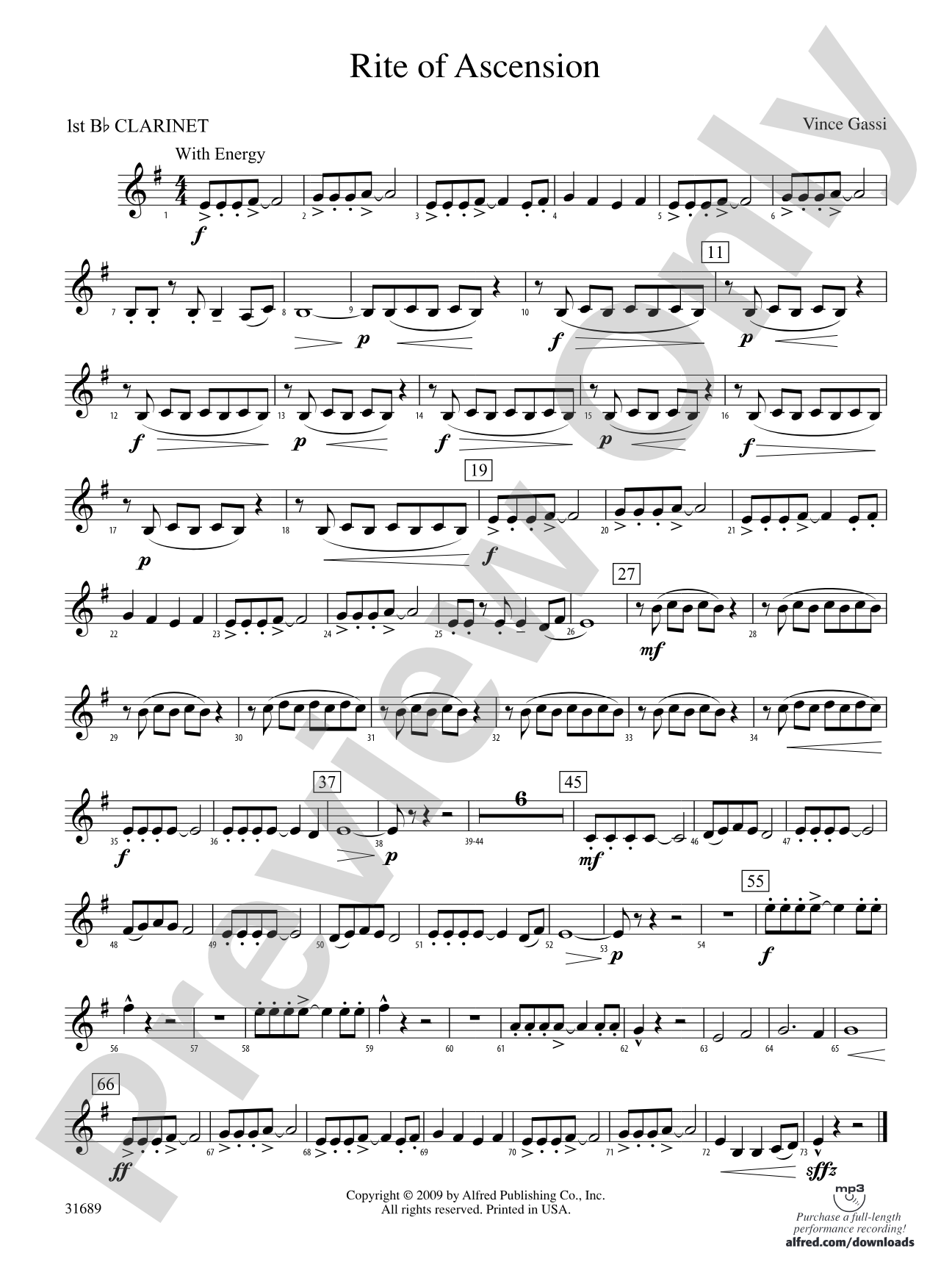 Rite of Ascension: 1st B-flat Clarinet