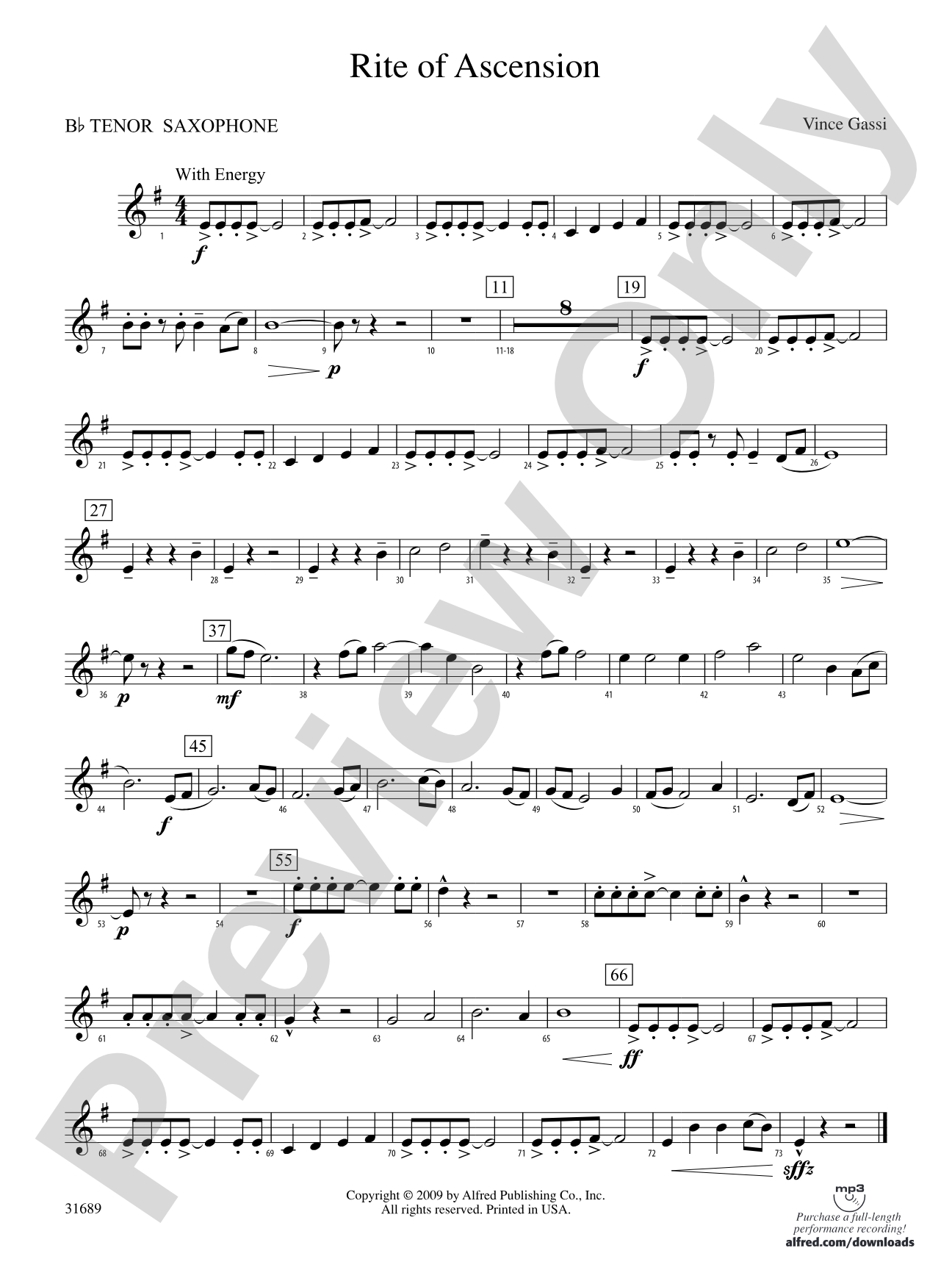 Rite of Ascension: B-flat Tenor Saxophone