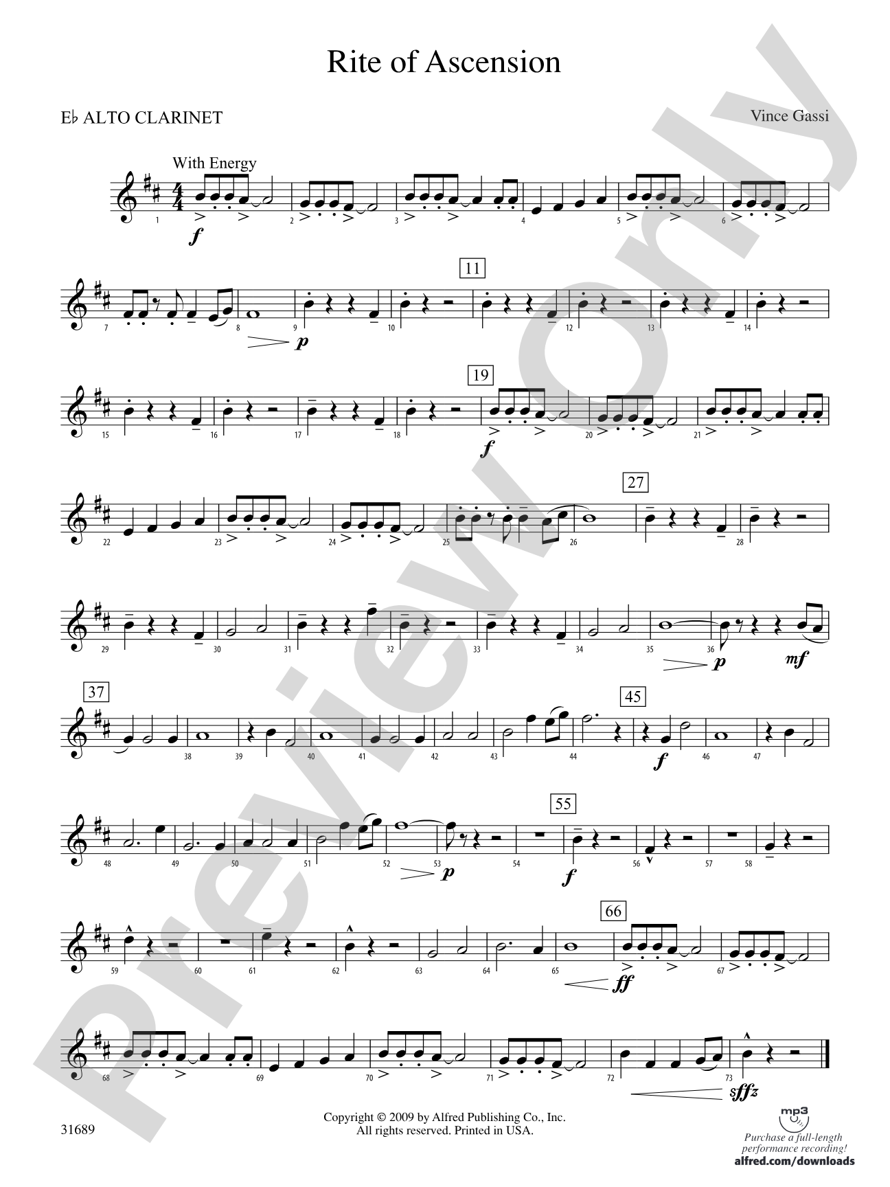 Rite of Ascension: (wp) E-flat Alto Clarinet