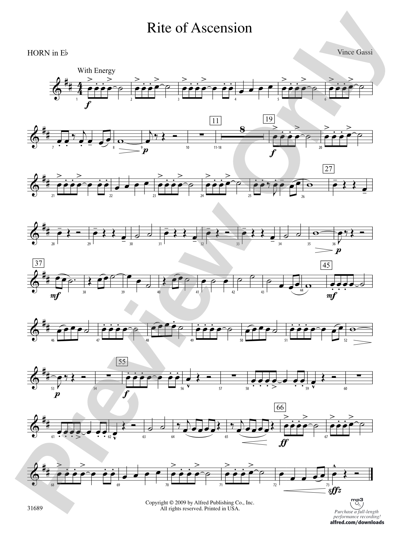Rite of Ascension: (wp) 1st Horn in E-flat