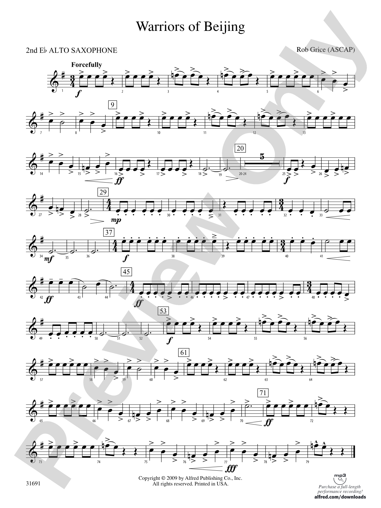 Warriors of Beijing: 2nd E-flat Alto Saxophone
