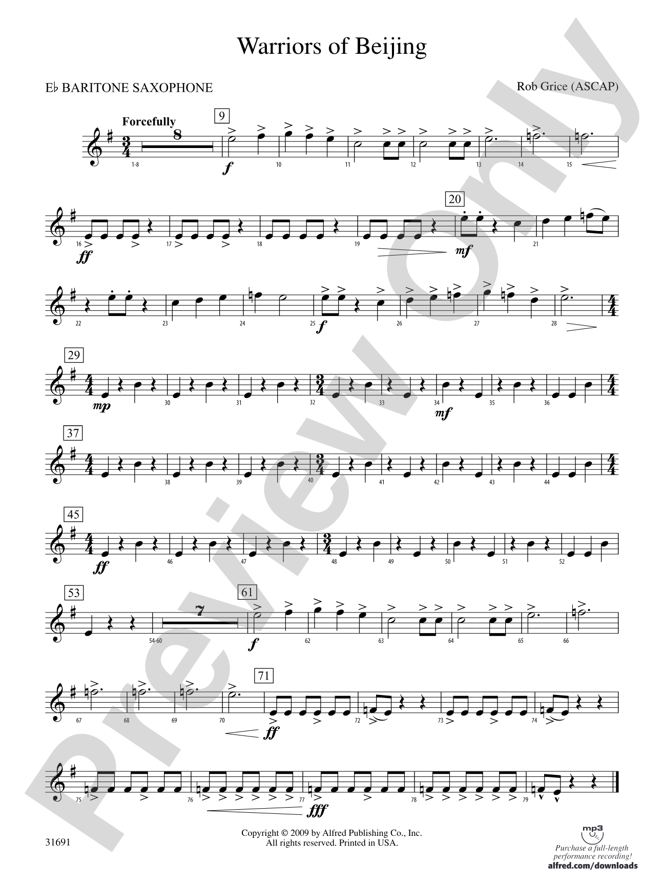 Warriors of Beijing: E-flat Baritone Saxophone