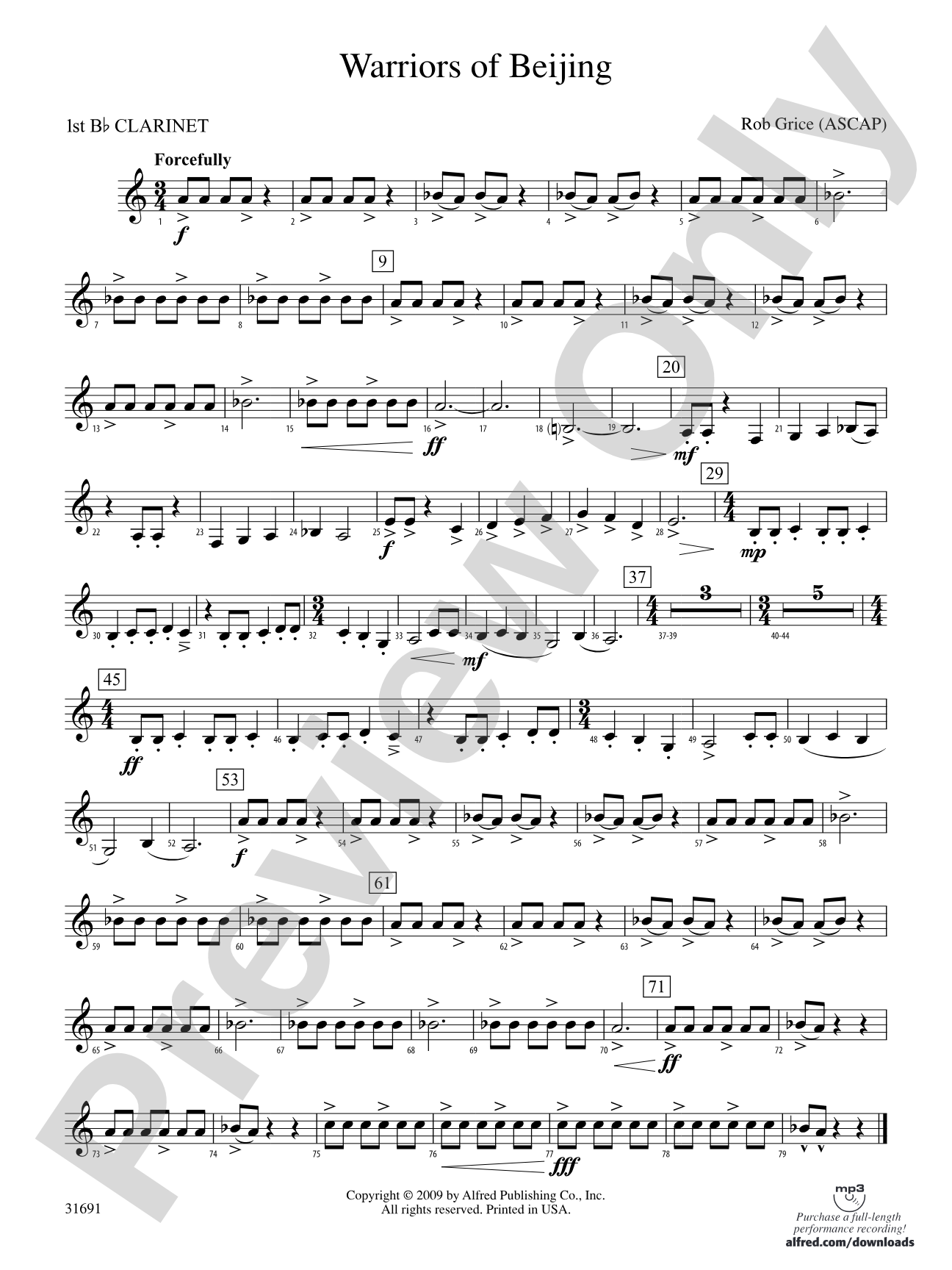 Warriors of Beijing: 1st B-flat Clarinet