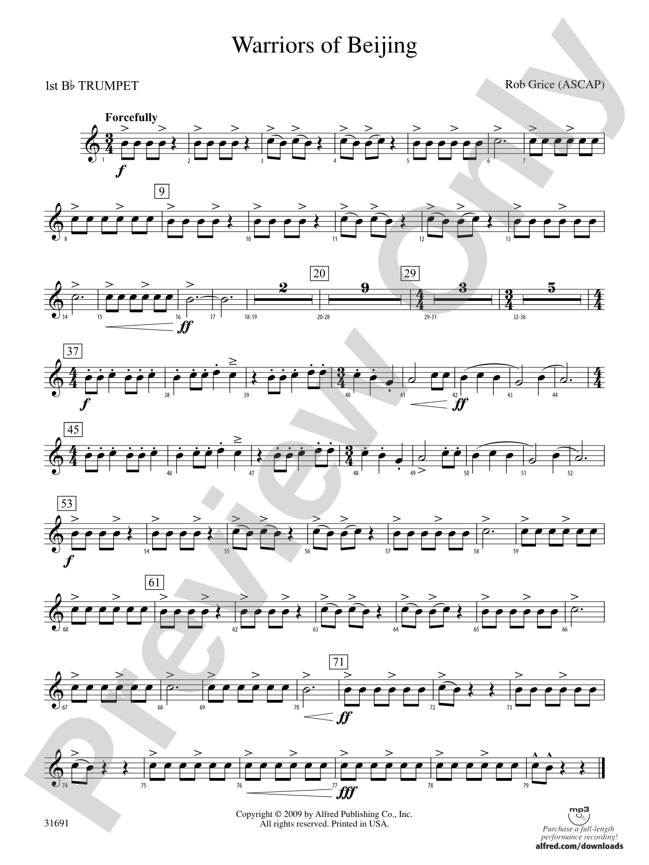 Warriors of Beijing: 1st B-flat Trumpet