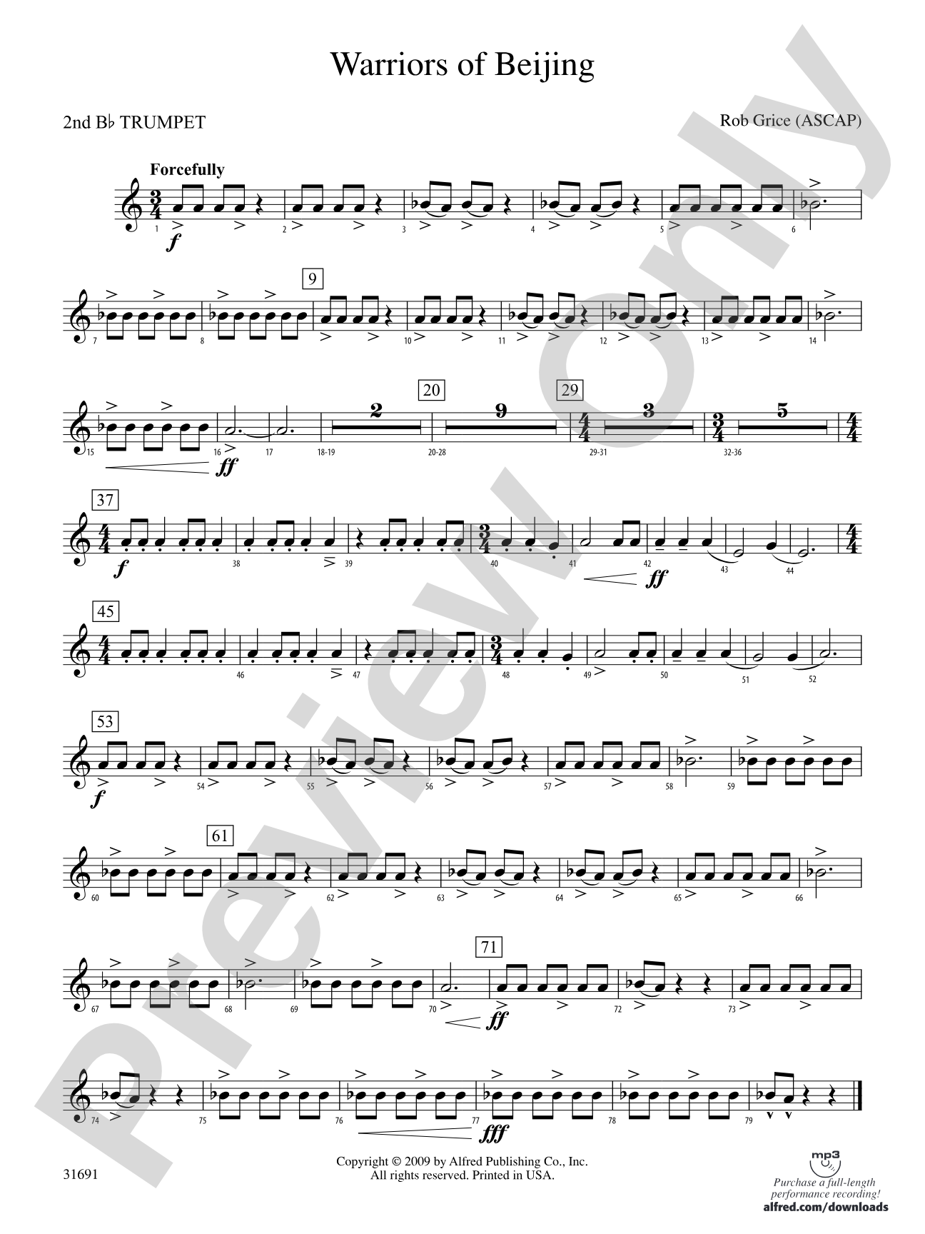 Warriors of Beijing: 2nd B-flat Trumpet