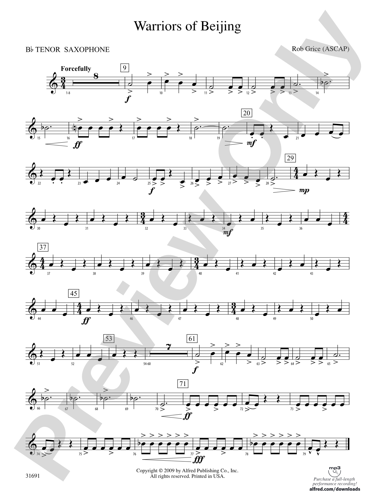 Warriors of Beijing: B-flat Tenor Saxophone