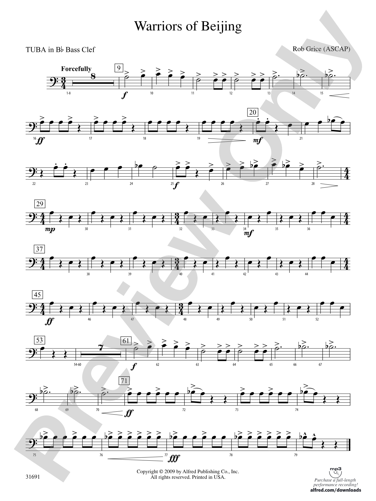 Warriors of Beijing: (wp) B-flat Tuba B.C.