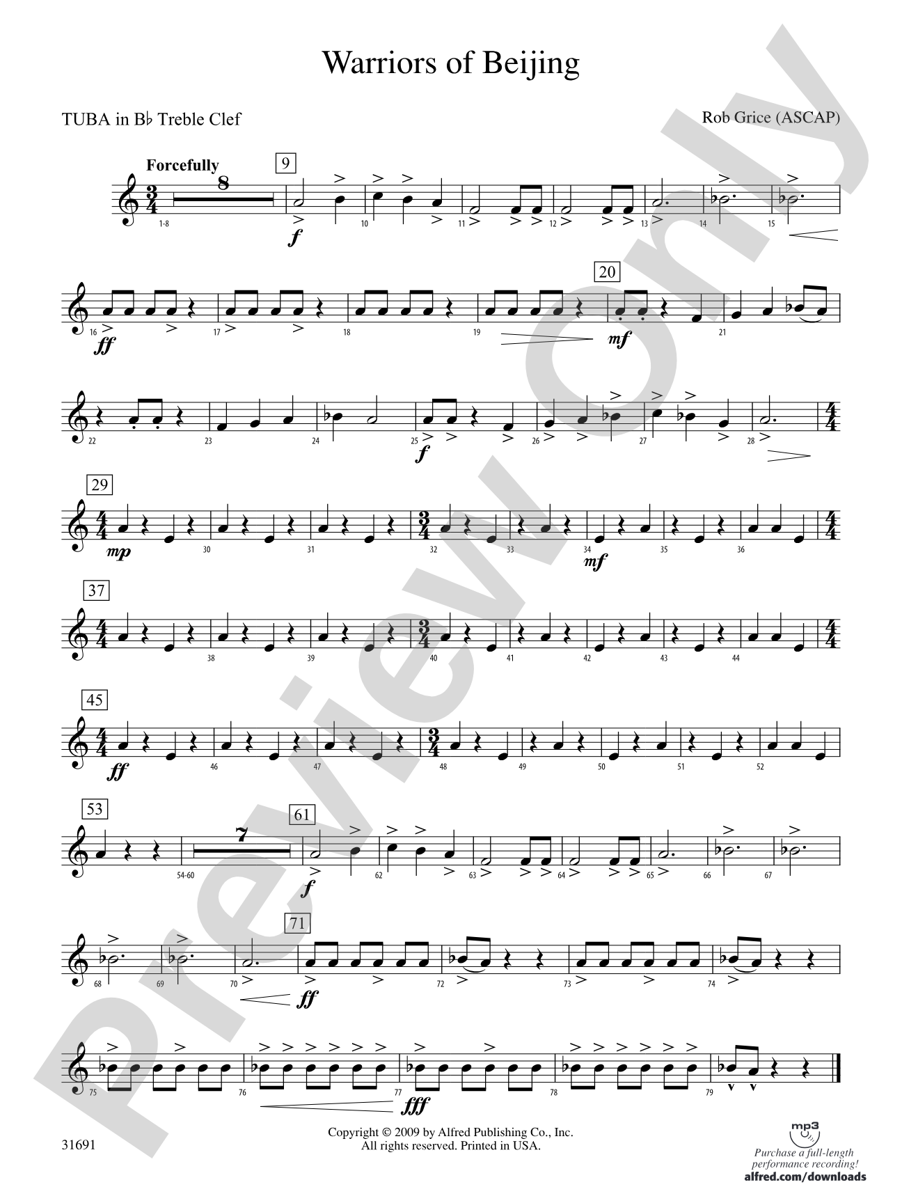 Warriors of Beijing: (wp) B-flat Tuba T.C.