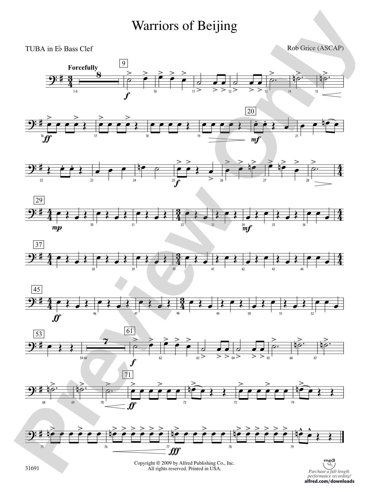 Warriors of Beijing: (wp) E-flat Tuba B.C.