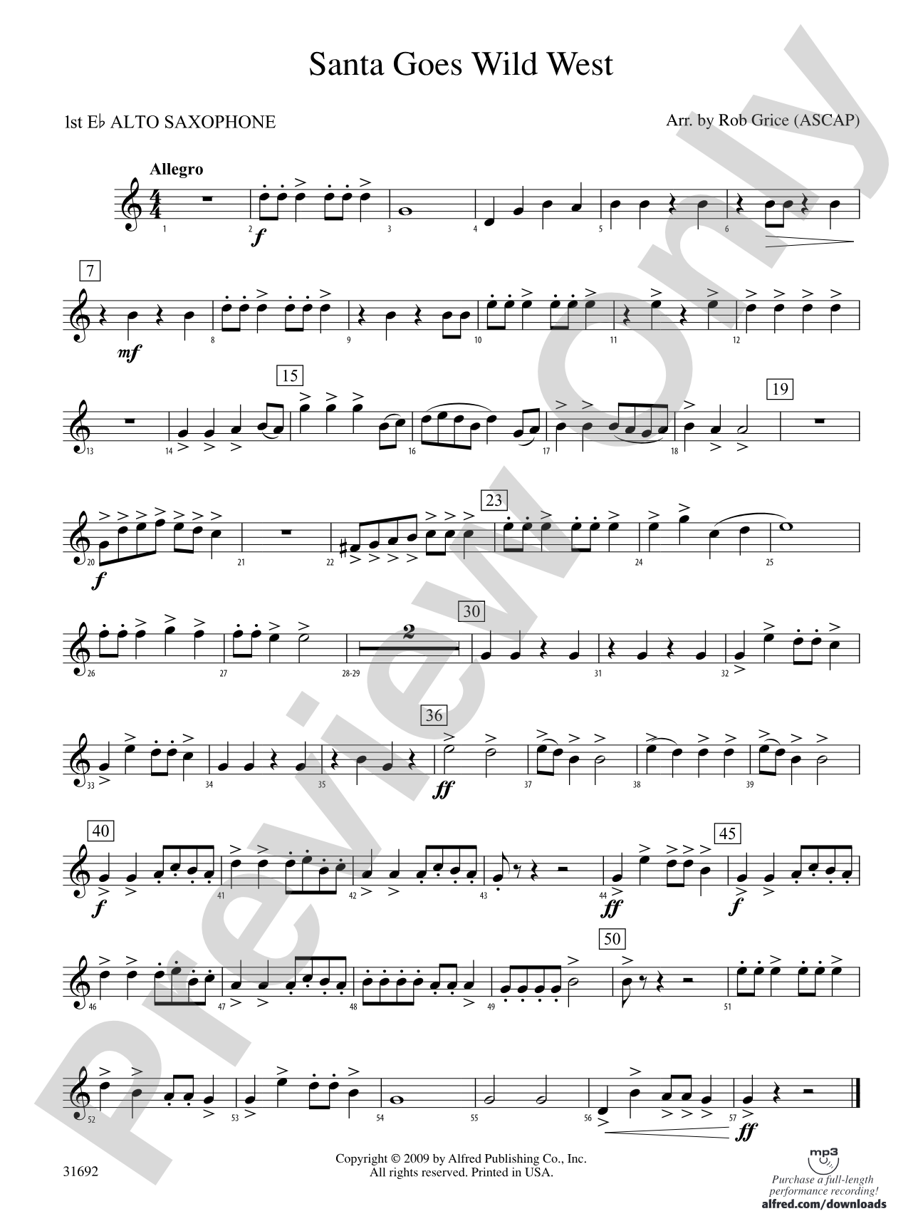 Santa Goes Wild West: E-flat Alto Saxophone