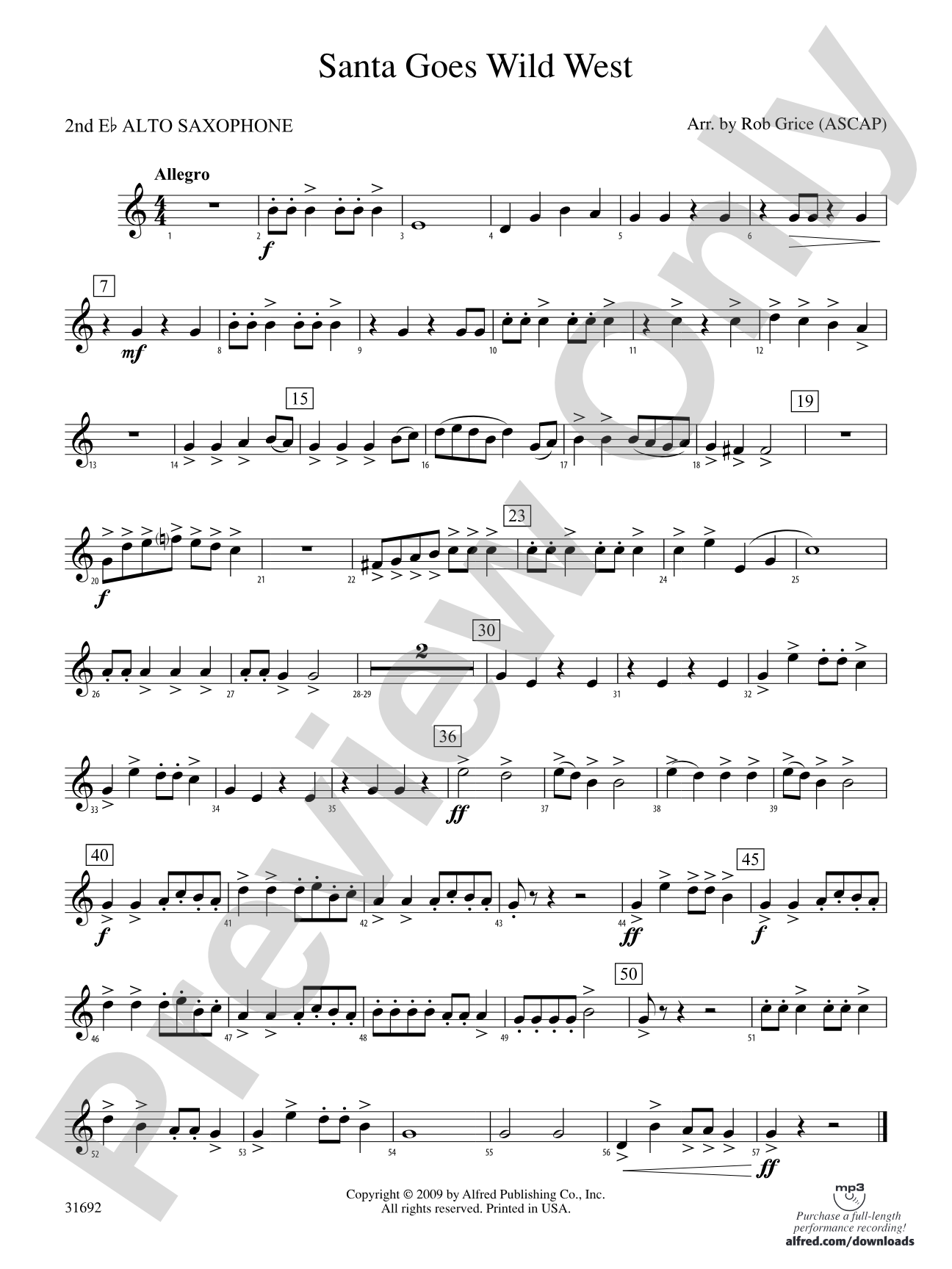 Santa Goes Wild West: 2nd E-flat Alto Saxophone