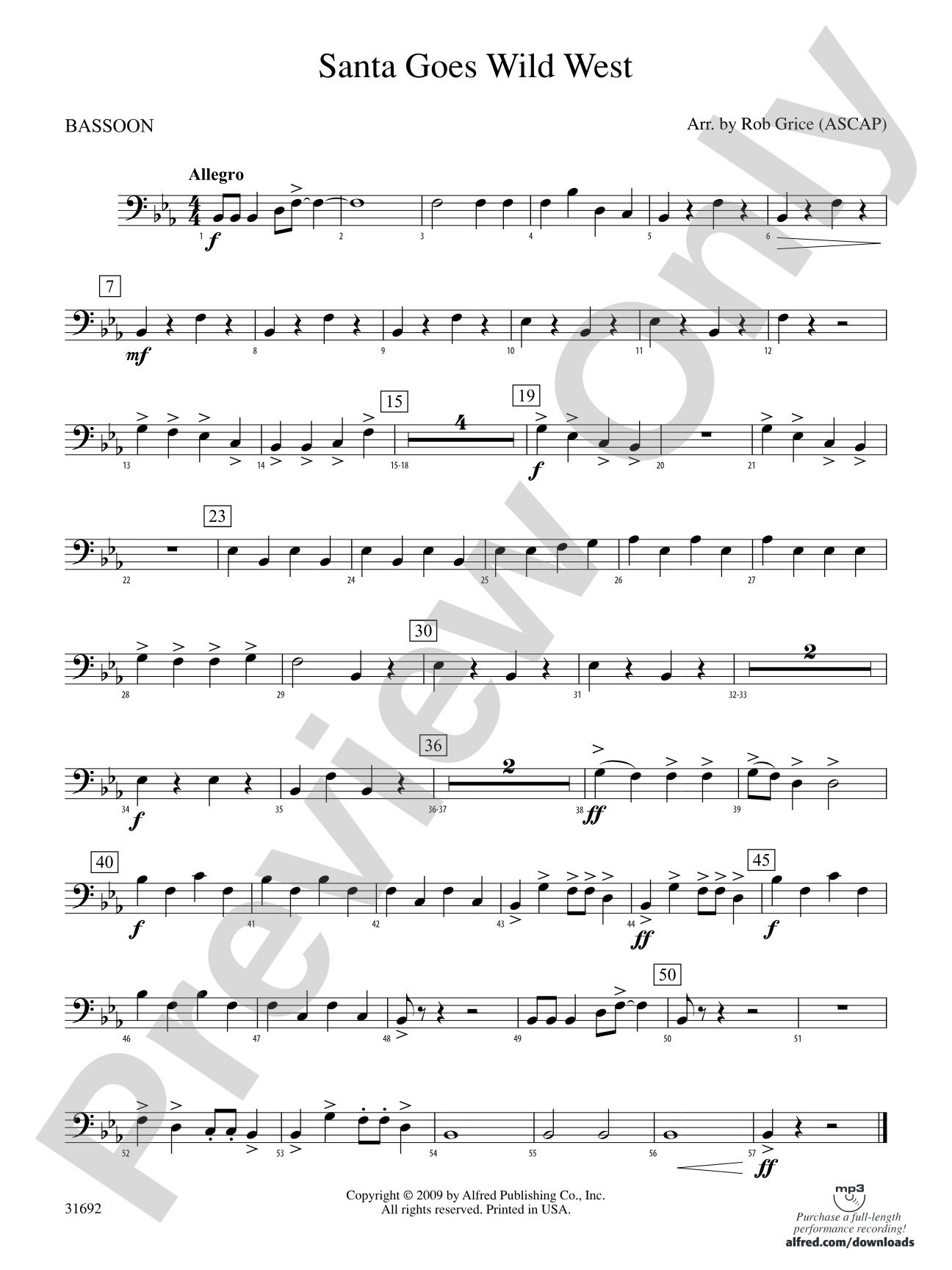 Santa Goes Wild West: Bassoon