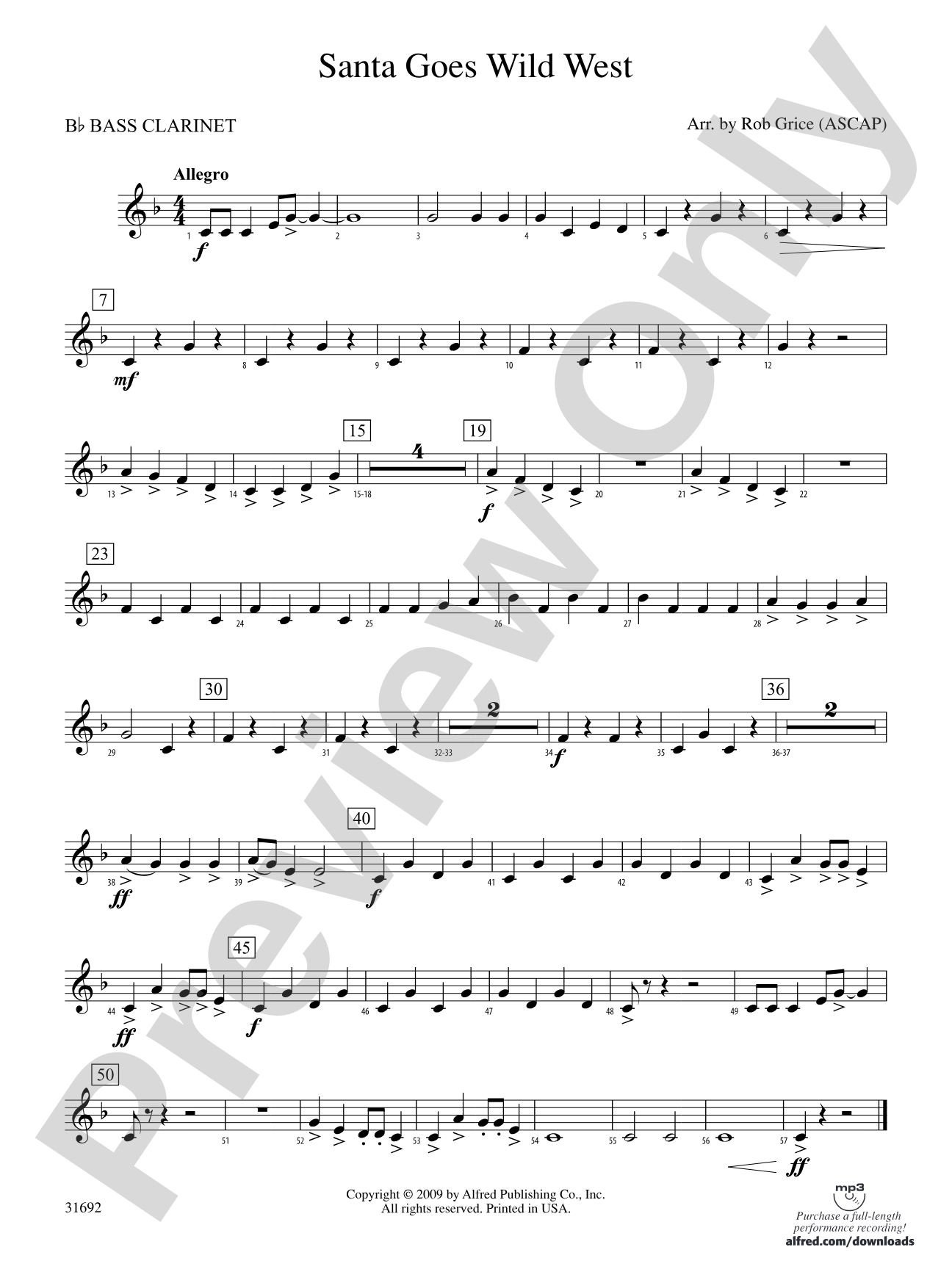 Santa Goes Wild West: B-flat Bass Clarinet