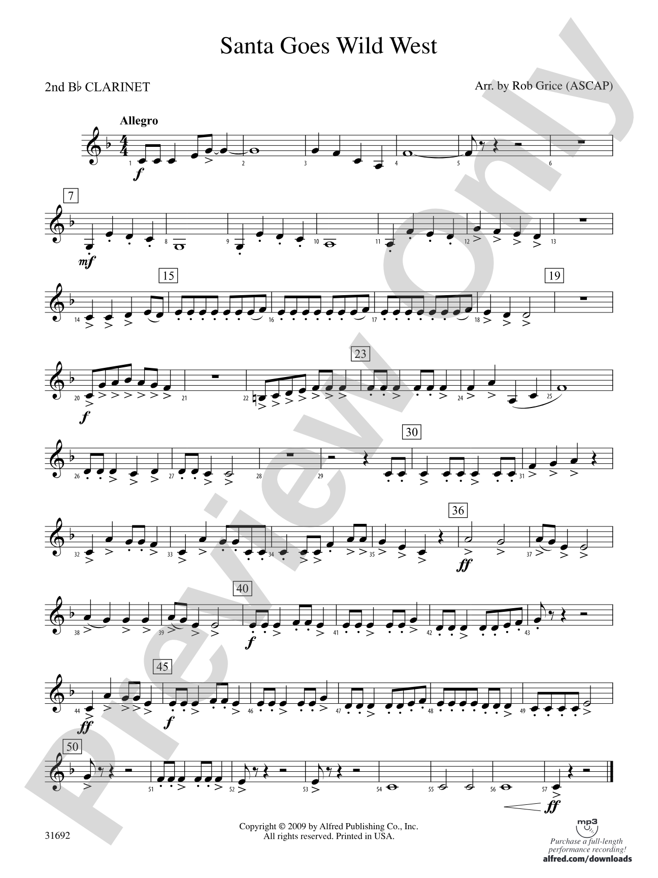 Santa Goes Wild West: 2nd B-flat Clarinet