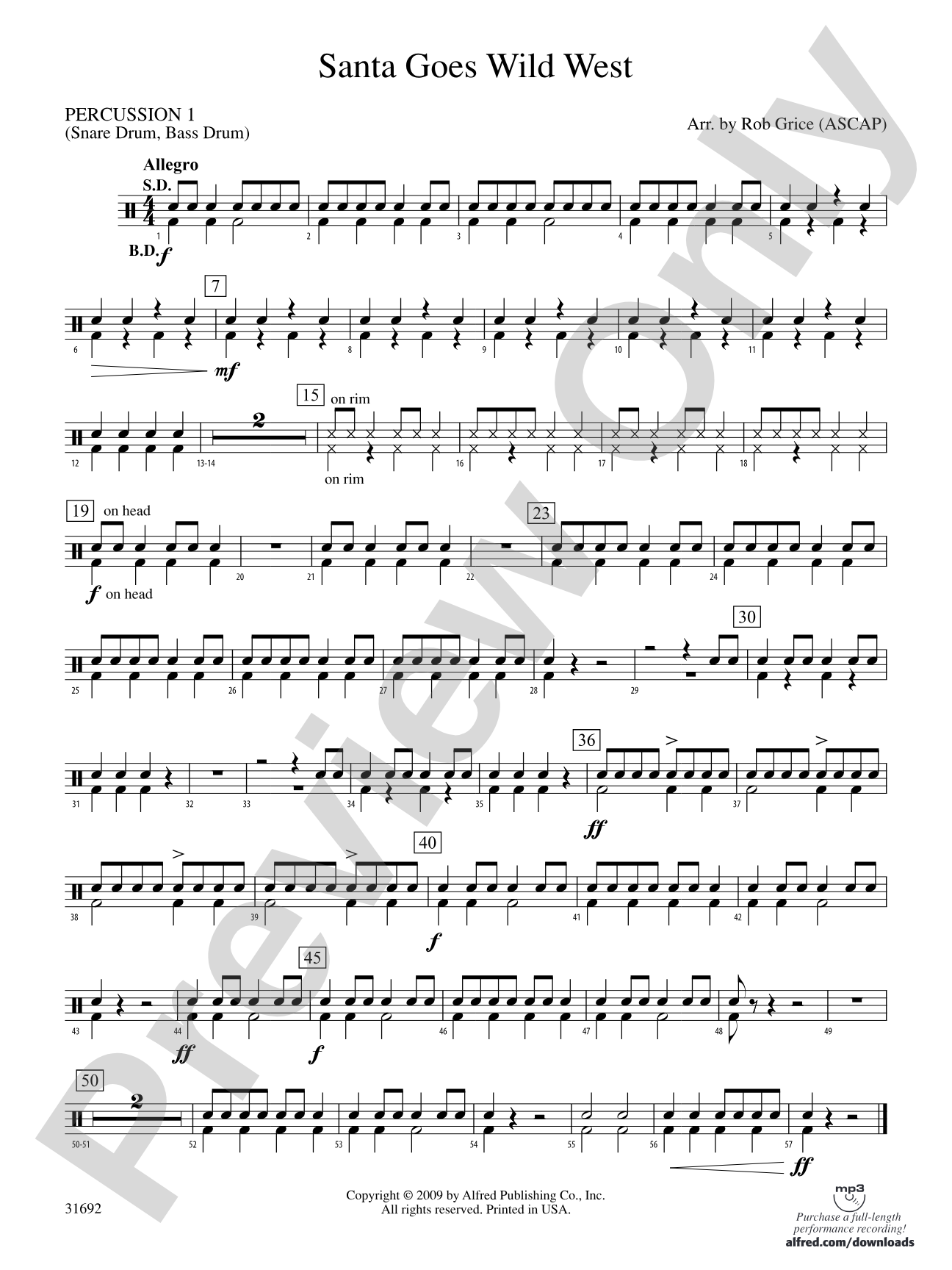 Santa Goes Wild West: 1st Percussion