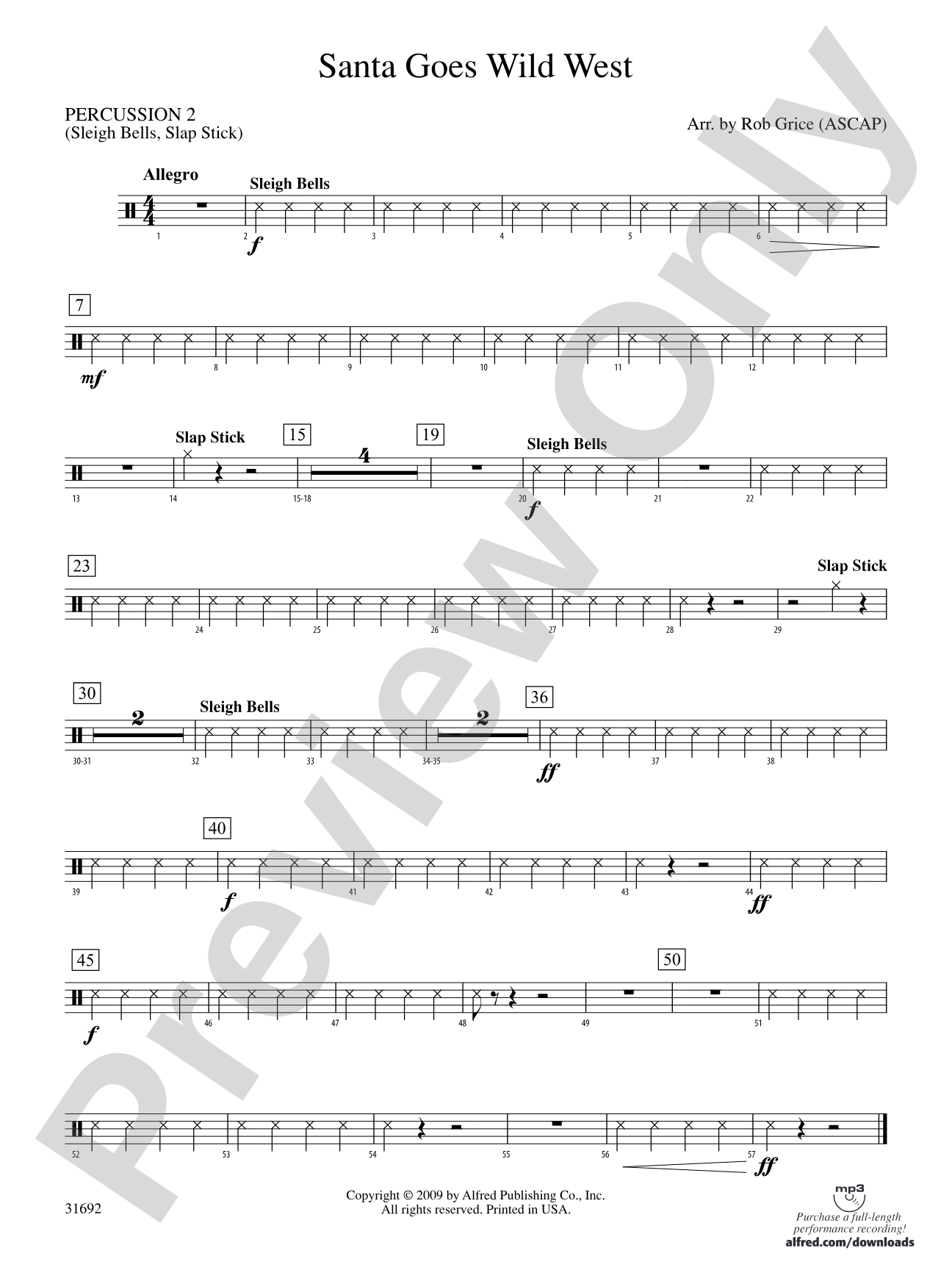 Santa Goes Wild West: 2nd Percussion