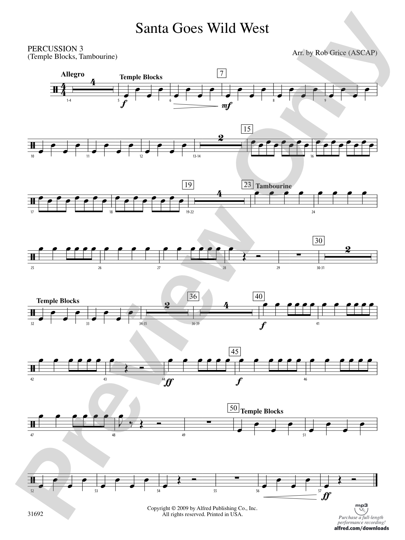 Santa Goes Wild West: 3rd Percussion