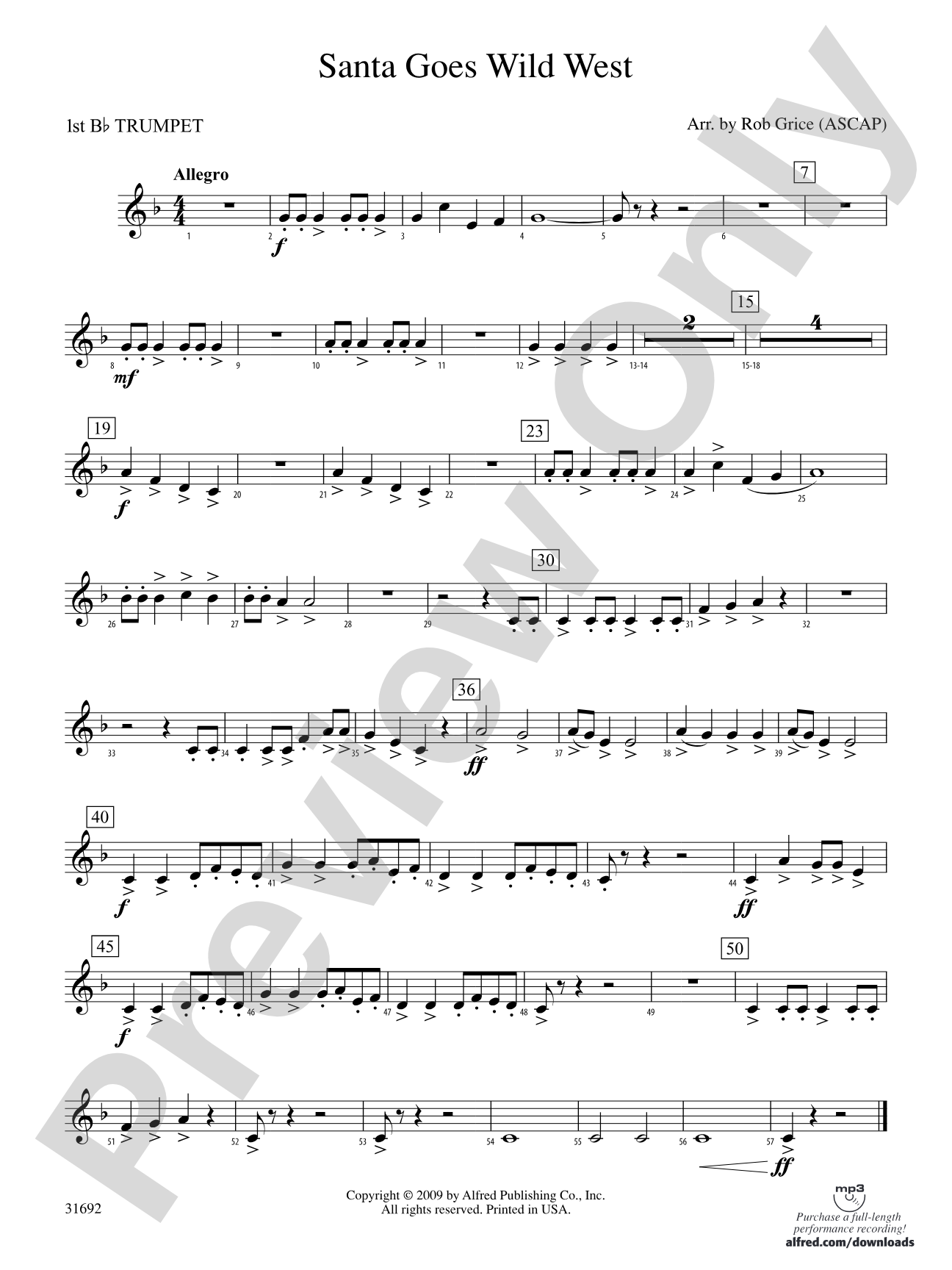 Santa Goes Wild West: 1st B-flat Trumpet