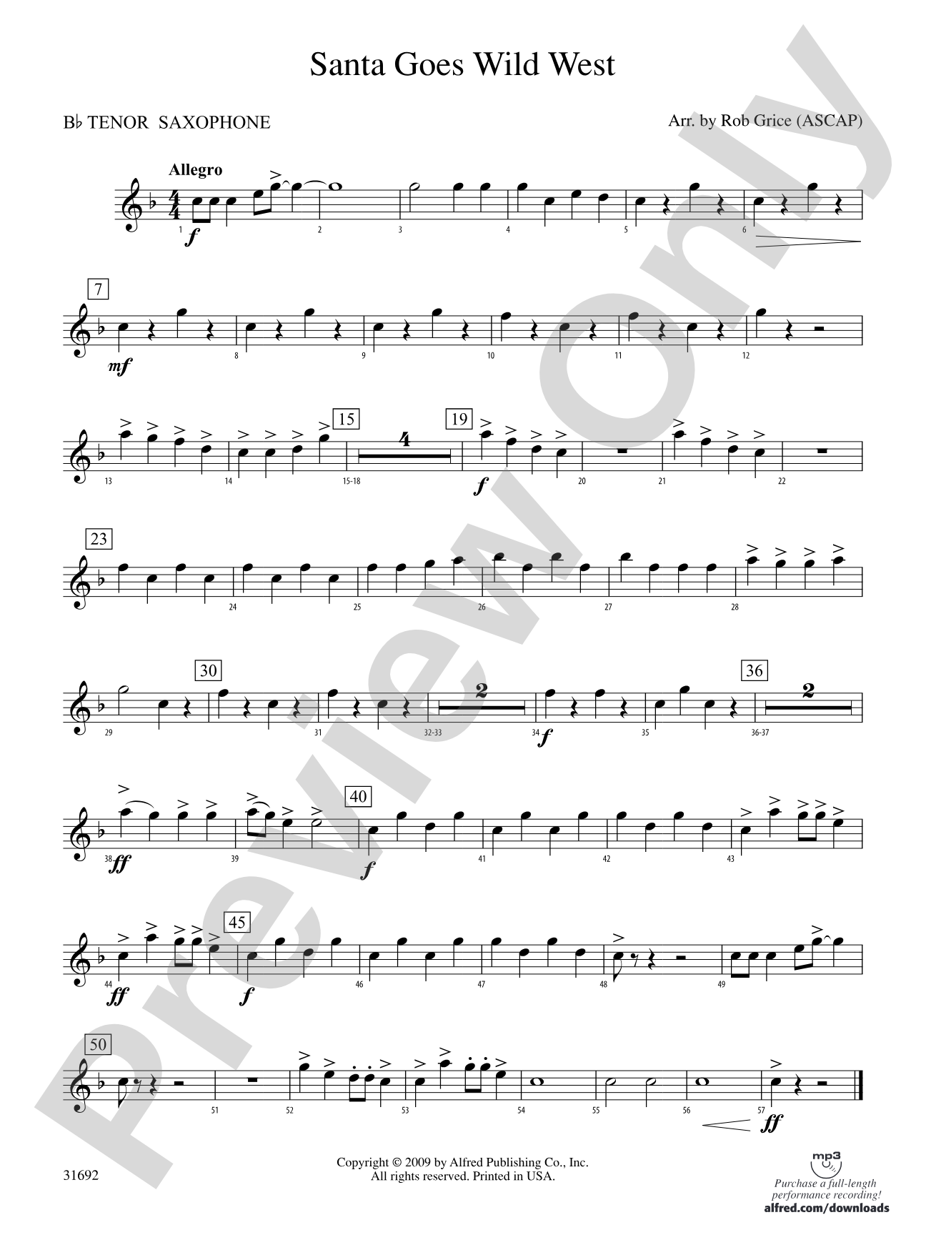 Santa Goes Wild West: B-flat Tenor Saxophone