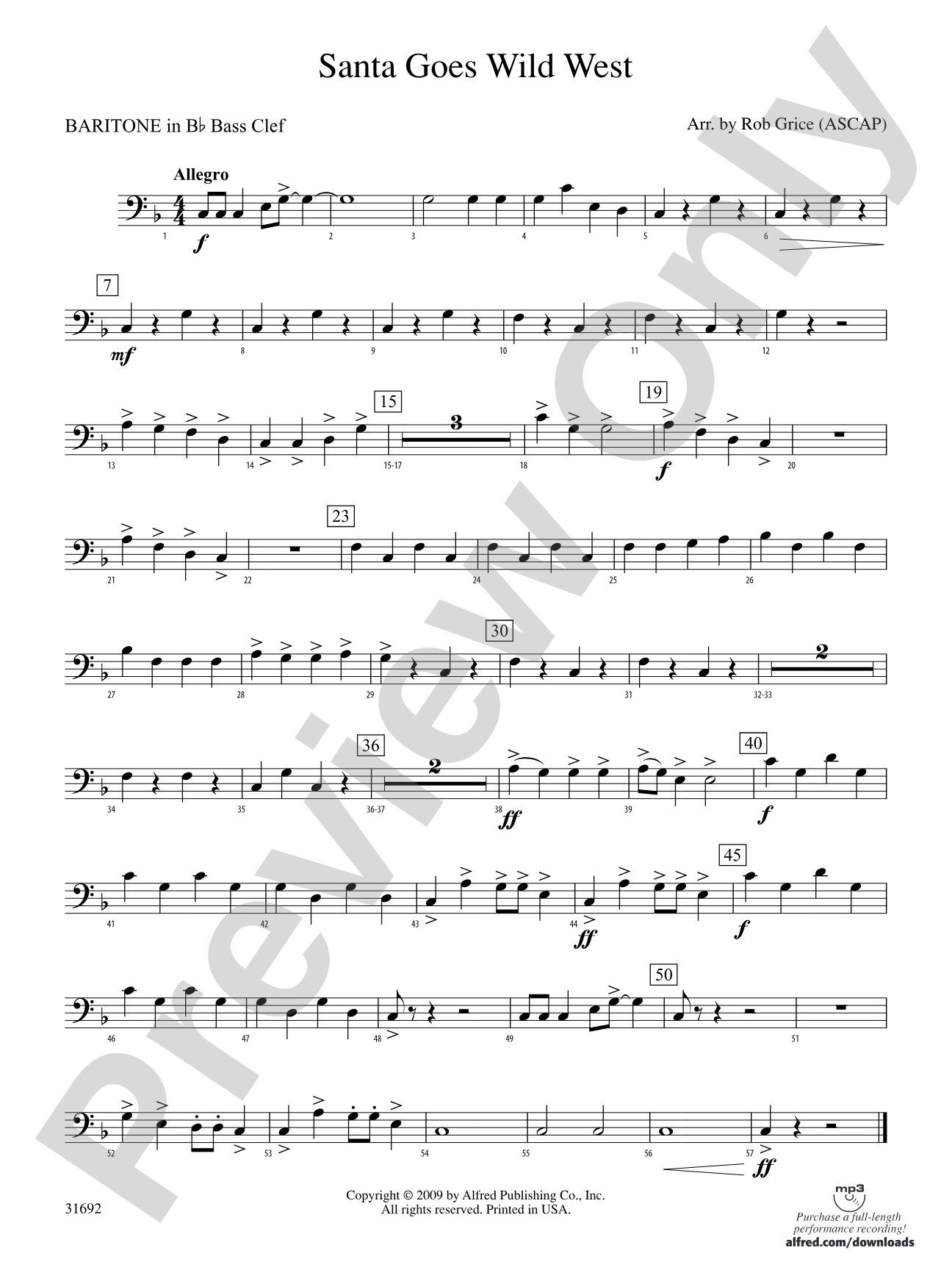 Santa Goes Wild West: (wp) B-flat Baritone B.C.