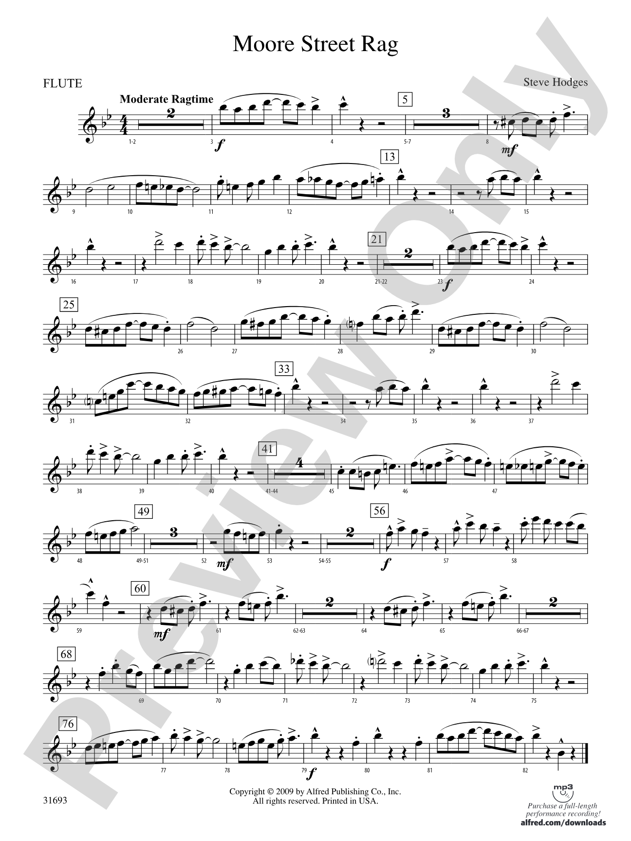 Moore Street Rag: Flute