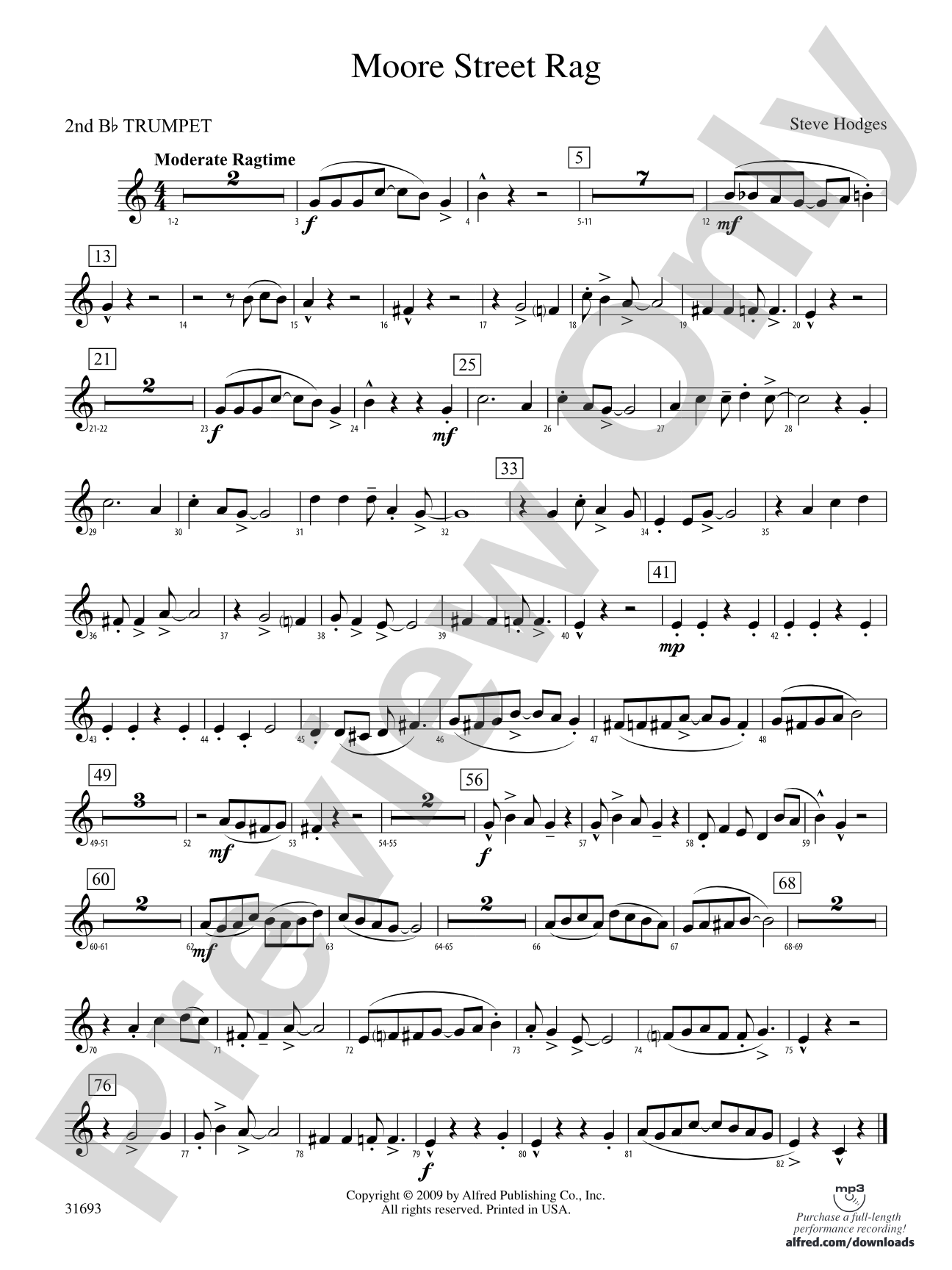 Moore Street Rag: 2nd B-flat Trumpet