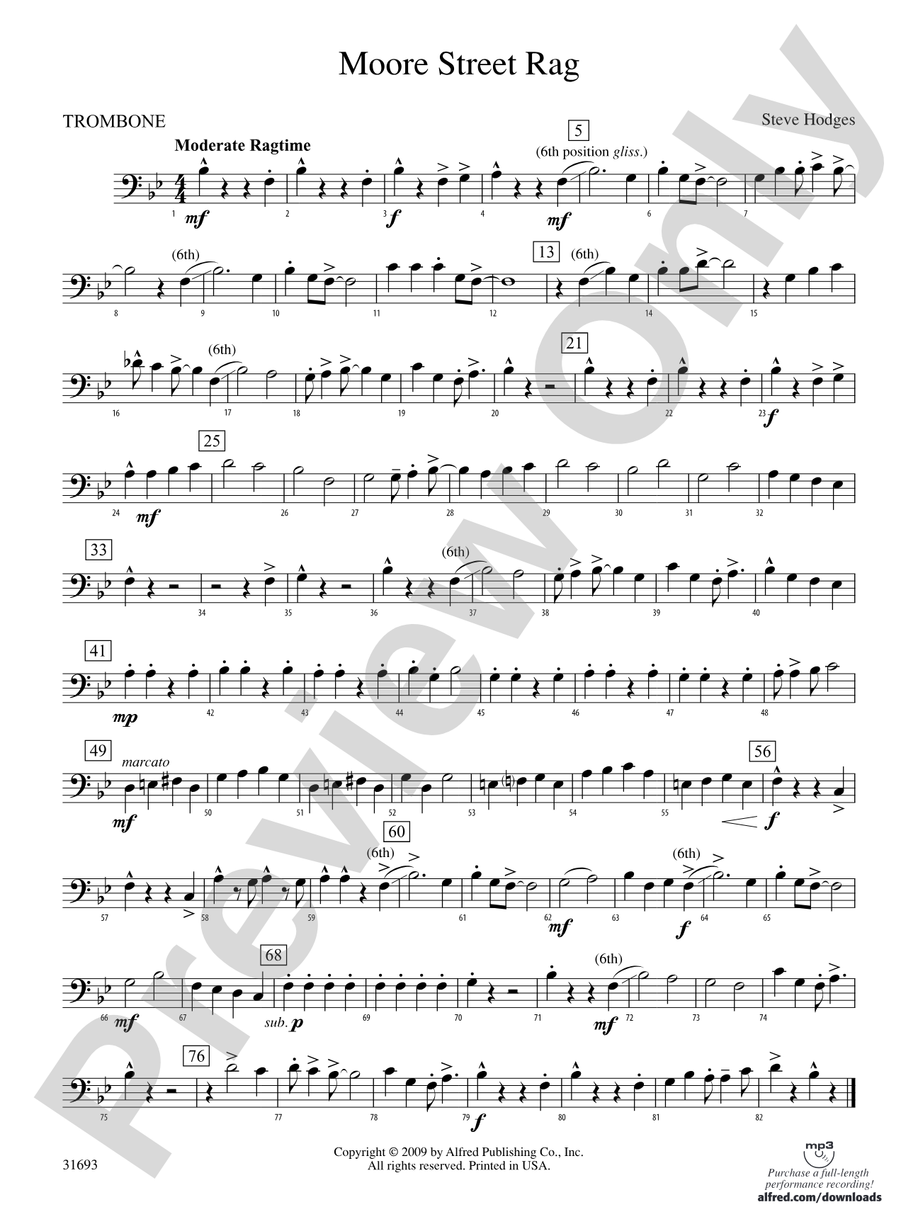 Moore Street Rag: 1st Trombone