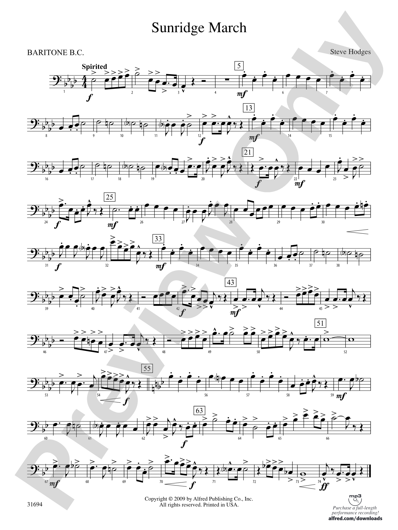 Sunridge March: Baritone B.C.