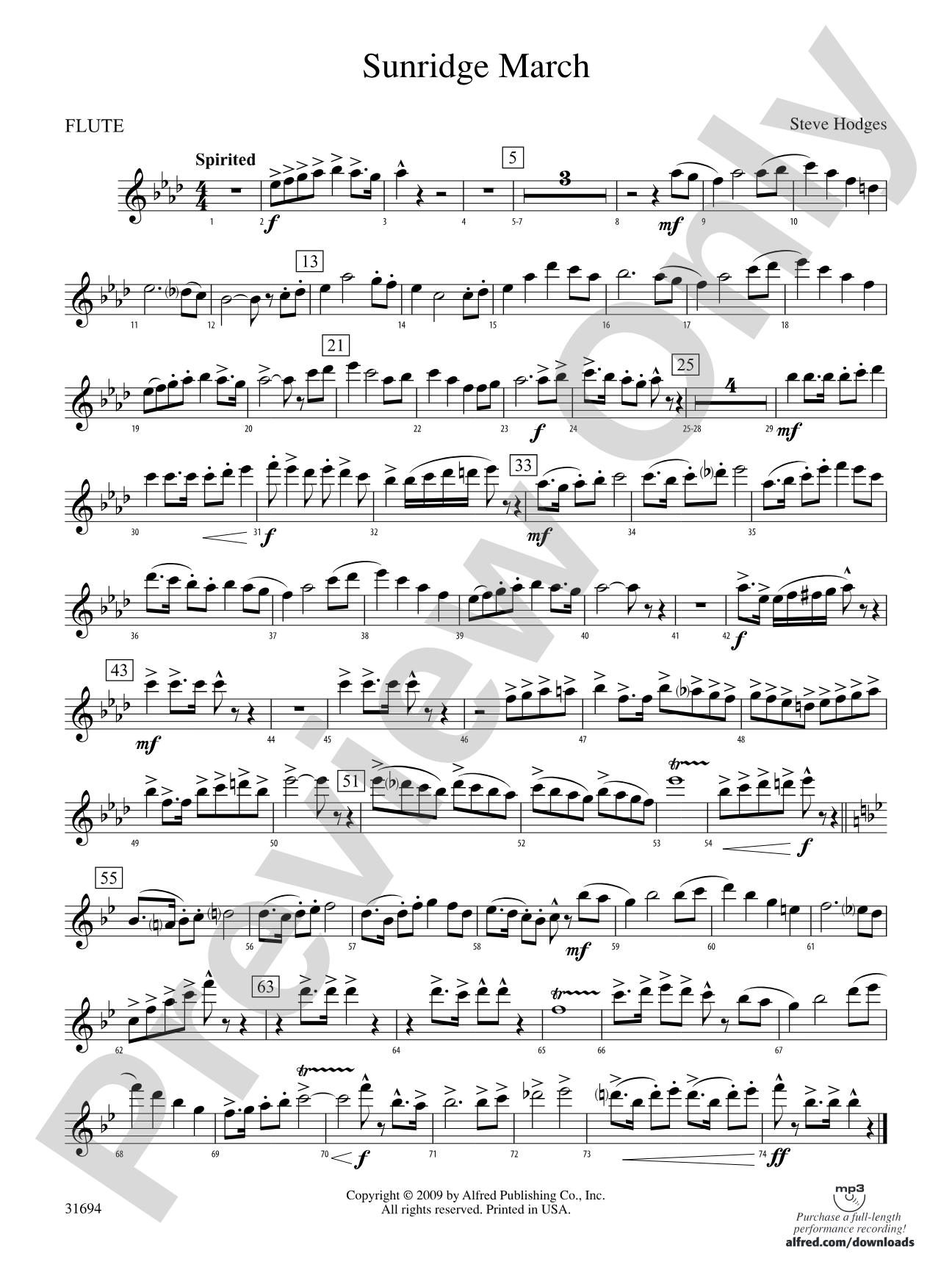 Sunridge March: Flute